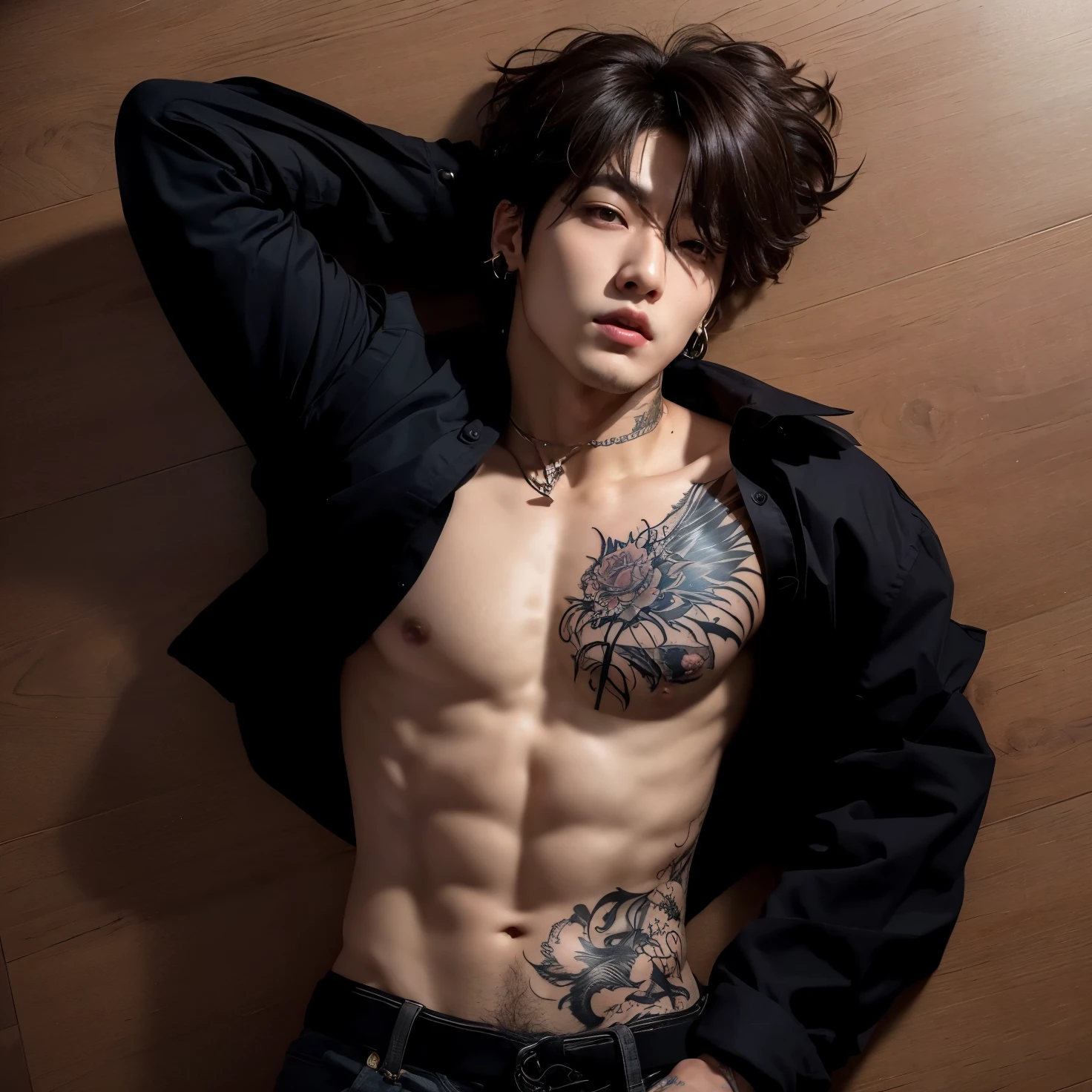 Men with tattoos on the chest and chest, Jungkook, Cai Su Kun, Jinyoung Canela, South Korean man, ulzzang men, Handsome Japanese demon boy, Hyungtae, Taejoon Kim, Inspiration from Kim Deuksin, Hong Jun Hyung, Beads cross the bare chest., By Yang J, Jung Jaehyun, Won Bin Lee