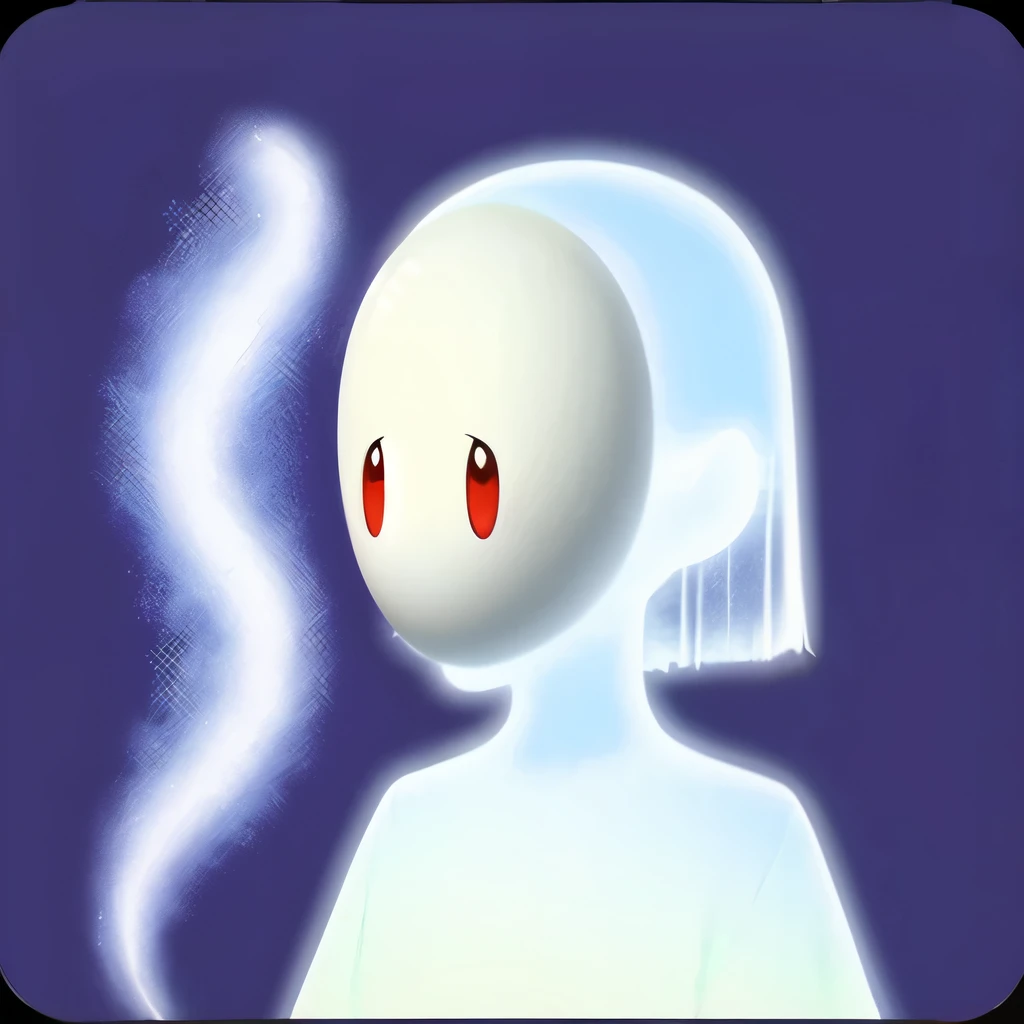 a close up of a (((transparent ghost, ethereal figure, see-through apparition, faded spirit))) with a colorful mask , a character portrait inspired by Nara Yoshitomo, pixiv, sōsaku made, glowing colorful mask, omori, yume nikki, yoshitomo nara, discord profile picture, shikamimi, glowing spirit, soft blue light, detailed spectral illustration