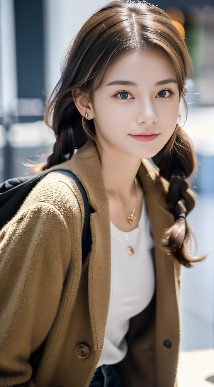 (((32K,very high res, high detailing, highly accurate,Masterpiece Girl 1:1.5))),Raw photo & realistic atmosphere,beautiful dark blue eyes,Detailed mouth,Glossy lips,Detailed eyebrows,Soft white skin that shines with every detail,,Eyes drawn in detail、Very beautiful eyes with azure eyes,Detailed lips、Very beautiful face,Very well-formed face、Lifelike face,shiny beautiful lips,Beautiful eyebrows,Infinite reality,Best design,(Insanely cute Japan 16-year-old high school girl,,Beautifully shaped breasts,Very cute beautiful girl,,Healthy body,Outstanding style:1.5),Best Natural Makeup,Japanese ido,Korean Idols,Young sensual idol,Moist eyes,Dark Beautiful Deep Eyes,Beautiful butt,beauty legs,,camel's foot,:1.3),超A high resolution、,Natural and realistic face,Back lighting,Pure eyes are too cute,(((photorealisim,Photograph the whole body))),,Reality Live Action,(Fashionable earrings,,a necklace,A bracelet,gyuru,Glossy nail art,2022 Women's Teens Winter Casual Fashion,Down jacket,Black pants,white shoe,Calm and fashionable girl,light brown hair,Braided ear hair,solo,little smiling,full body Esbian,Show full-body fashion,Leaning forward,Bend over, Only beauty young cute 15 year old girl,A rather and very cute 15-year-old girl:1.7),Night in Shibuya
