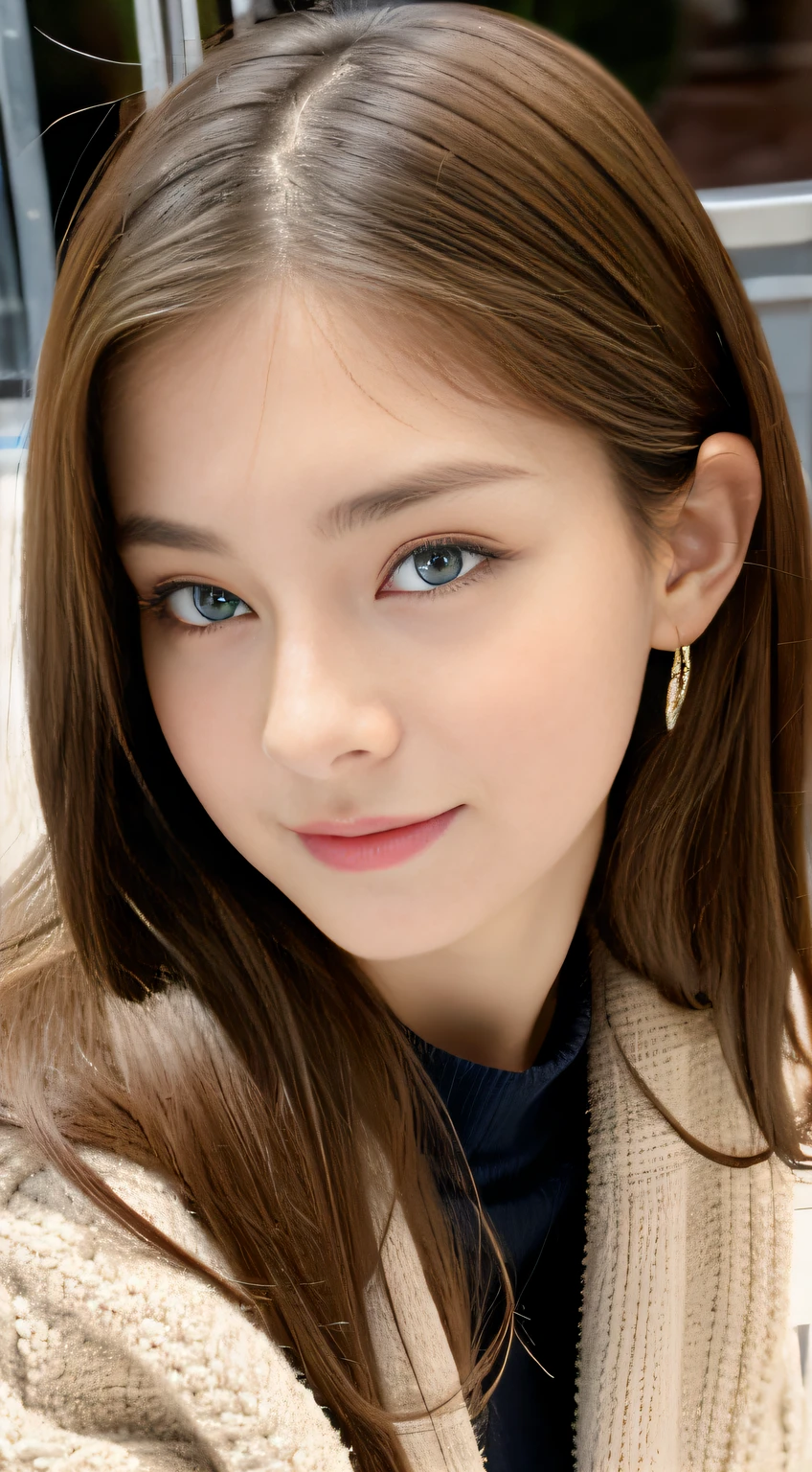 (((32K,very high res, high detailing, highly accurate,Masterpiece Girl 1:1.5))),Raw photo & realistic atmosphere,beautiful dark blue eyes,Detailed mouth,Glossy lips,Detailed eyebrows,Soft white skin that shines with every detail,,Eyes drawn in detail、Very beautiful eyes with azure eyes,Detailed lips、Very beautiful face,Very well-formed face、Lifelike face,shiny beautiful lips,Beautiful eyebrows,Infinite reality,Best design,(Insanely cute Japan 16-year-old high school girl,,Beautifully shaped breasts,Very cute beautiful girl,,Healthy body,Outstanding style:1.5),Best Natural Makeup,Japanese ido,Korean Idols,Young sensual idol,Moist eyes,Dark Beautiful Deep Eyes,Beautiful butt,beauty legs,,camel's foot,:1.3),超A high resolution、,Natural and realistic face,Back lighting,Pure eyes are too cute,(photorealisim,Photograph the whole body:1.3),Reality Live Action,(Fashionable earrings,,a necklace,A bracelet,gyuru,Glossy nail art,Women's s Street Winter Casual Fashion,Down coat,Wide pants,hotpants,shortpants,white shoe,Hats,Fashionable girl,light brown hair,Medium Wave Hair,Ear Hair,solo,little smiling,full body Esbian,Show full-body fashion,Sit with your legs in your hands,Show me your white shoes, Only beauty young cute 15 year old girl,A rather and very cute 15-y),City of Shibuya