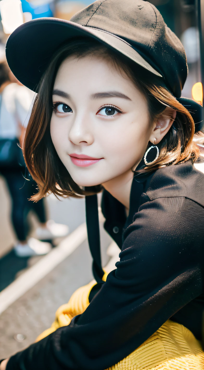 (((32K,very high res, high detailing, highly accurate,Masterpiece Girl 1:1.5))),Raw photo & realistic atmosphere,beautiful dark blue eyes,Detailed mouth,Glossy lips,Detailed eyebrows,Soft white skin that shines with every detail,,Eyes drawn in detail、Very beautiful eyes with azure eyes,Detailed lips、Very beautiful face,Very well-formed face、Lifelike face,shiny beautiful lips,Beautiful eyebrows,Infinite reality,Best design,(Insanely cute Japan 16-year-old high school girl,,Beautifully shaped breasts,Very cute beautiful girl,,Healthy body,Outstanding style:1.5),Best Natural Makeup,Japanese ido,Korean Idols,Young sensual idol,Moist eyes,Dark Beautiful Deep Eyes,Beautiful butt,beauty legs,,camel's foot,:1.3),超A high resolution、,Natural and realistic face,Back lighting,Pure eyes are too cute,(((photorealisim,Photograph the whole body))),,Reality Live Action,(Fashionable earrings,,a necklace,A bracelet,gyuru,Glossy nail art,Women's Teens Street Winter Casual Fashion,Down coat,Black pants,white shoe,Hats,Calm and fashionable girl,light brown hair,short-hair,Ear Hair,solo,little smiling,full body Esbian,Show full-body fashion,sitting cross-legs,Show me your white shoes, Only beauty young cute 15 year old girl,A rather and very cute 15-year-old girl:1.7),Night in Shibuya