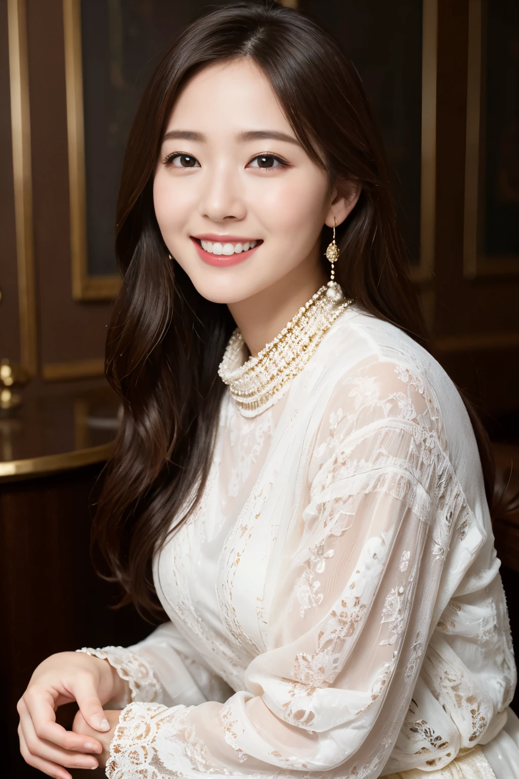 highest quality, masterpiece, ultra high resolution, (realistic:1.4),very detailed,professional lighting smile,