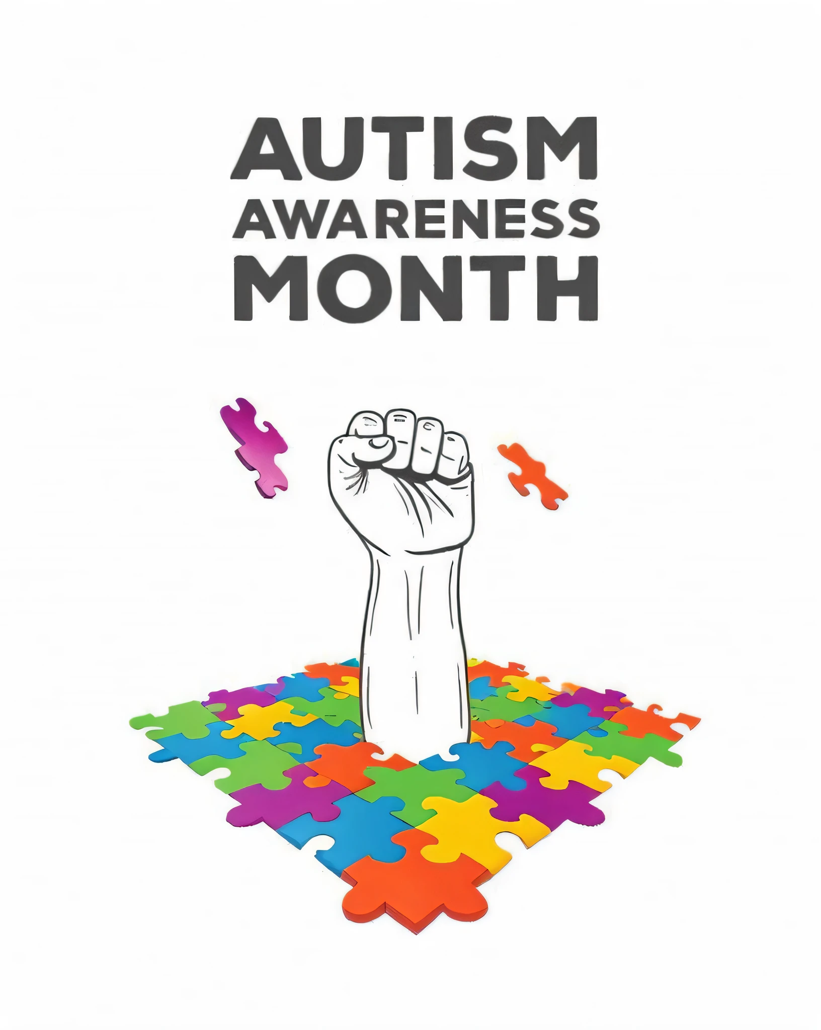 autism awareness month poster with puzzle pieces and fist, awareness, 💣 💥💣 💥, by Juliette Wytsman, by Meredith Dillman, by Harriet Zeitlin, by Joseph Bowler, artist unknown, by Edward Avedisian, 🤬 🤮 💕 🎀, unknown artist, aum, by Jakob Gauermann, by Joseph Henderson, 💣 💥, surreautistic