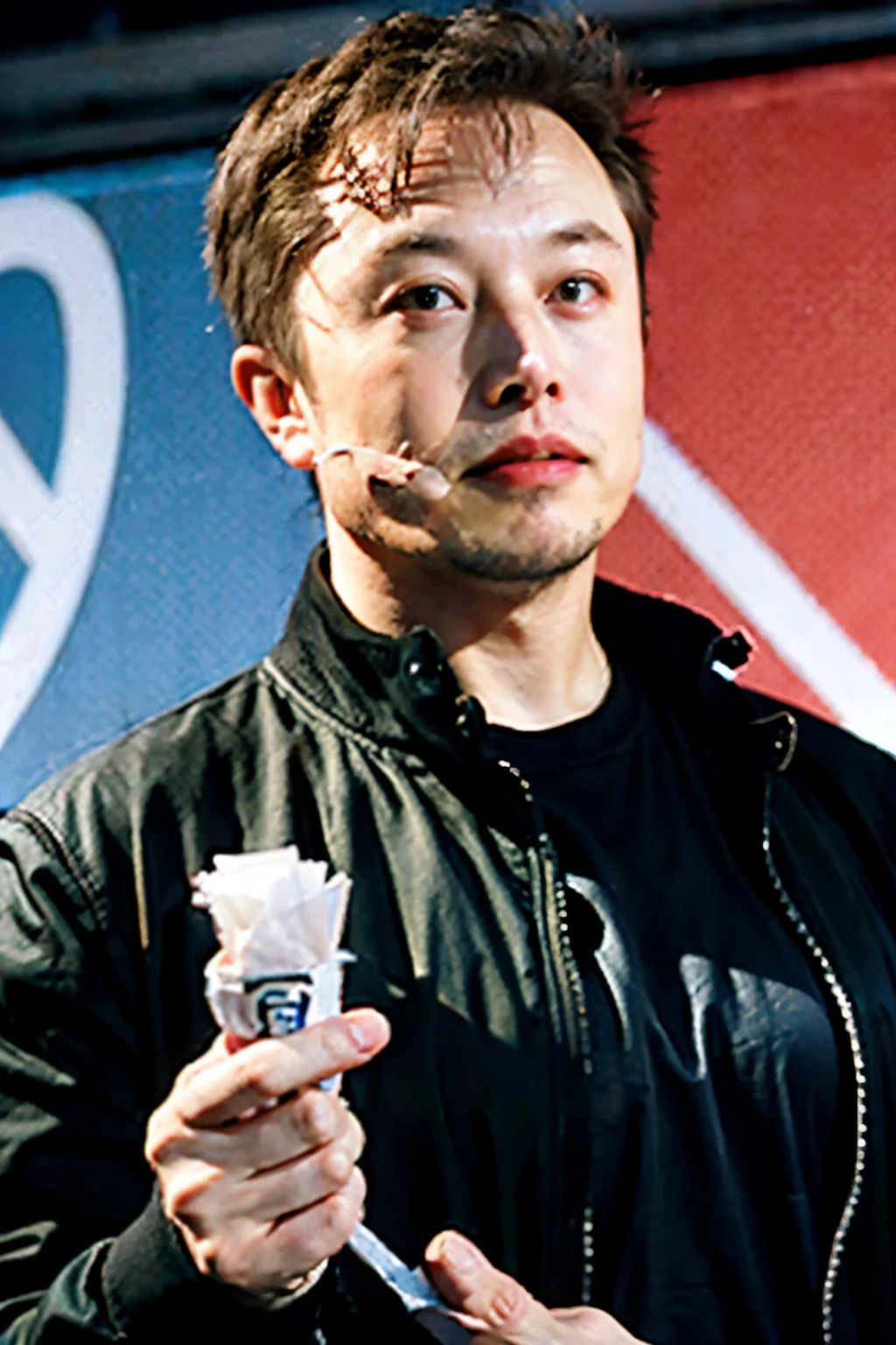 elon musk holding condom in his hand