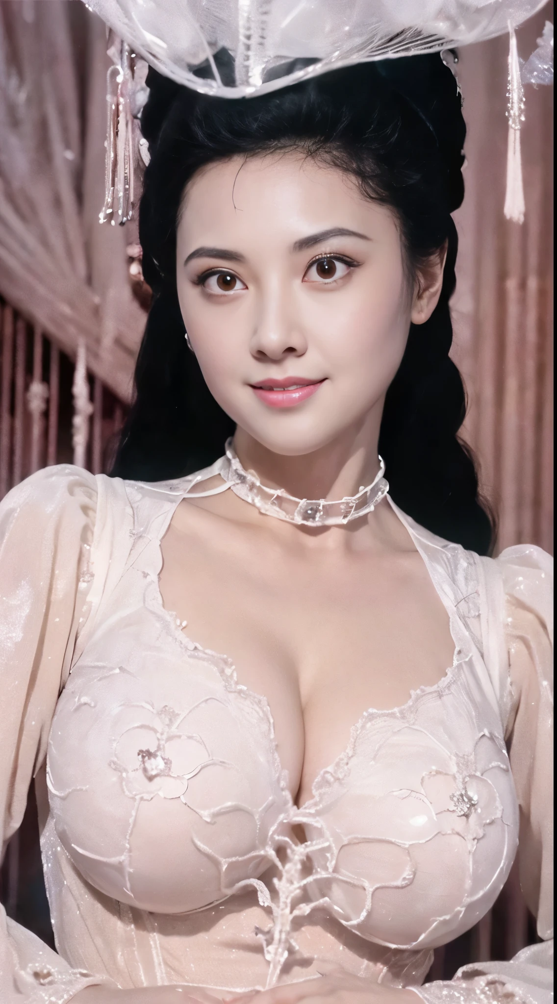 (whole body:1.5),(1 girl:1.3),(view viewer:1.4),(anatomically correct:1.4),(White latex bodysuit,Pantyhose,White latex pantyhose,no underwear),(huge breasts),(stand up),(hall of horrors),(Have perfect legs),(Complete legs),( Girls' pointed toe chunky high heels :1.1),(precise、perfect face shape:1.3),ultra high definition,Ray tracing,,reflected light, Correct structure,Award-winning,high detail,Lighten shadow contrast,facial lighting ,Cinema lighting,masterpiece,Super details,high quality,high detail, best quality,16k,high contrast