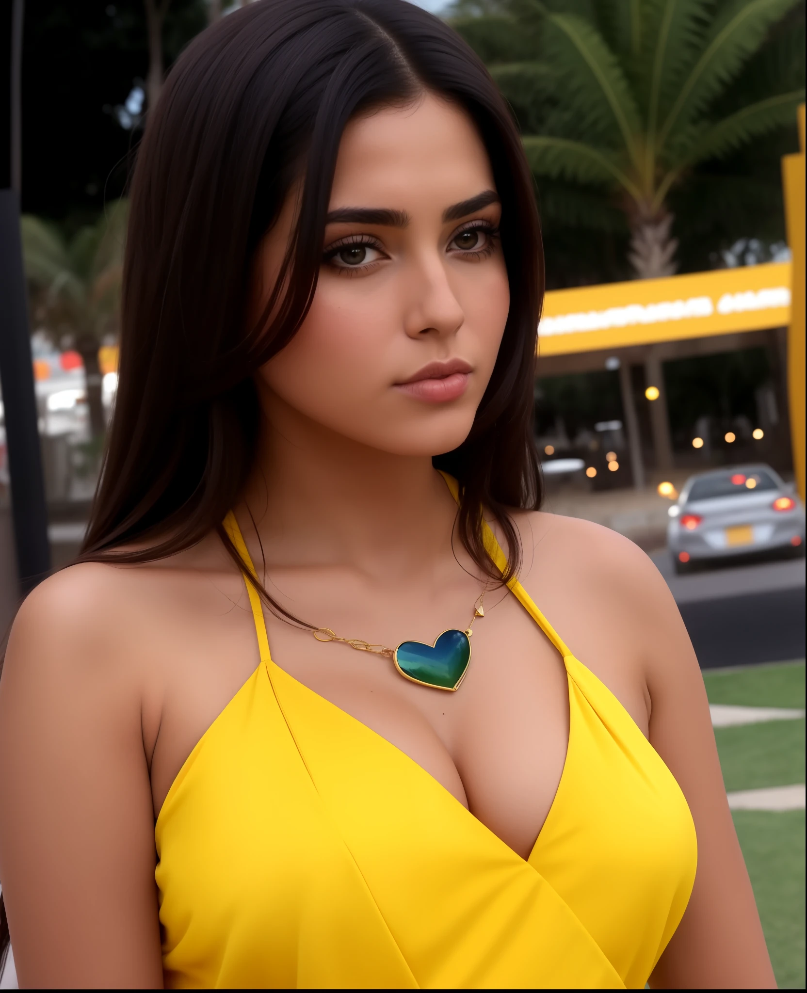 mulher araffe em um vestido amarelo posando para uma foto, Marisha Becker, Alanis Guillen, looks like fabiula nascimento, lorena avarez, Violeta Myers, Karla Ortiz, supermodelo brasileira, parece a Laura Barriales, fernanda suarez, Andreia Rocha, linda mulher amarela, Julia Fontes, Ameera al Taweel bronzeada