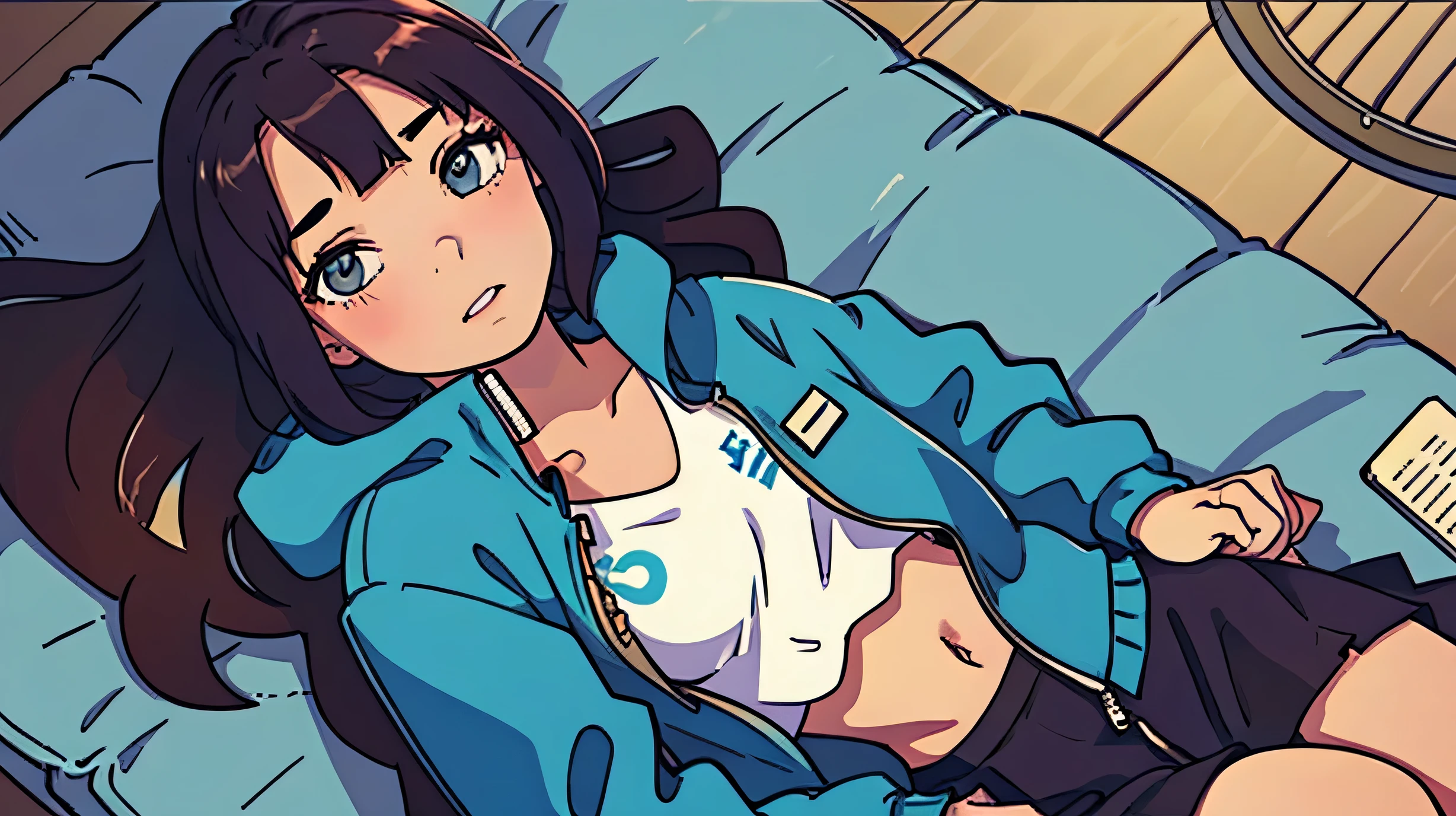 lo-fi,girl,beautiful,whole body、relax、thin、cropped jacket