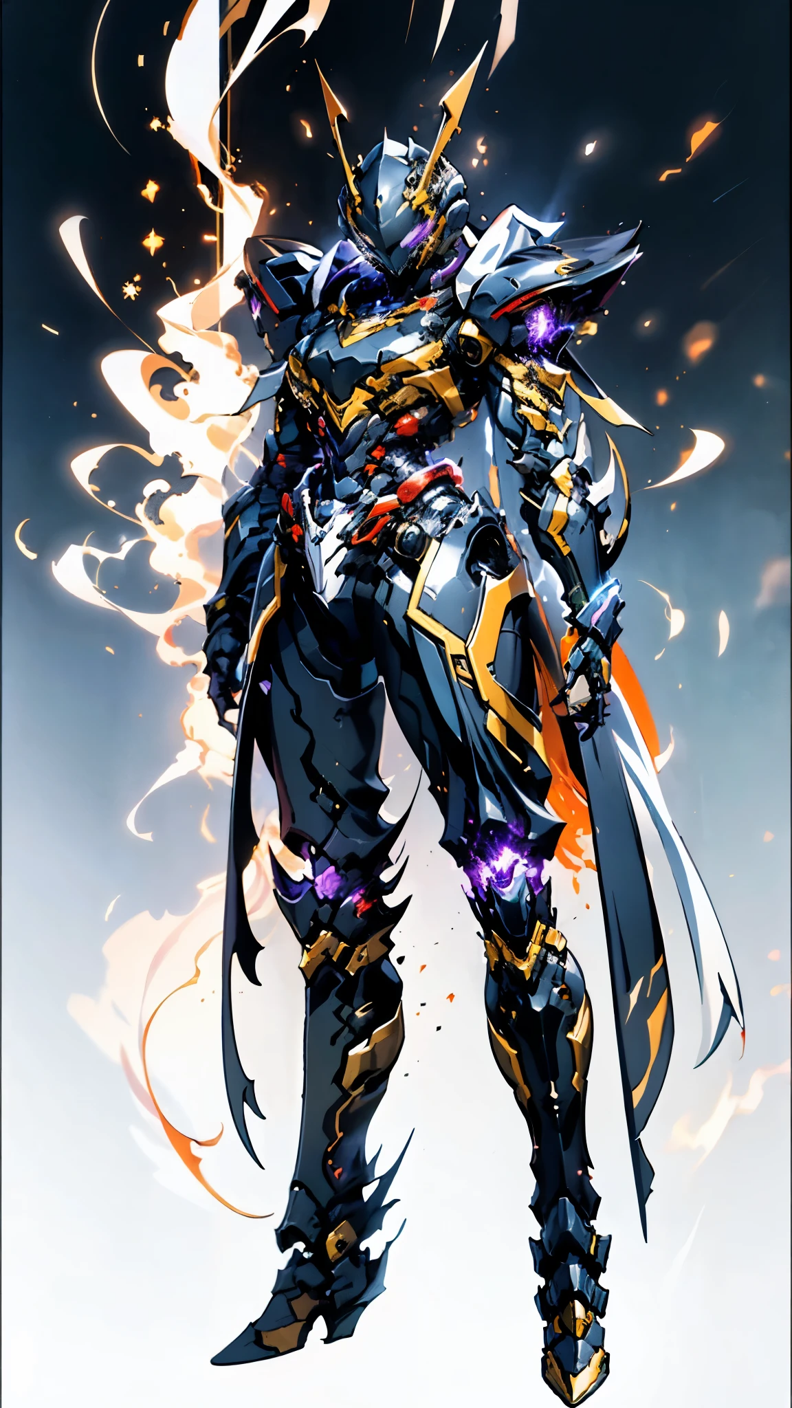 A woman adorned in fantasy-style full-body armor, a crown-concept fully enclosed helmet that unveils only her eyes, a composite layered chest plate, fully encompassing shoulder and hand guards, a lightweight waist armor, form-fitting shin guards, the overall design is heavy-duty yet flexible, ((the armor gleams with a golden glow, complemented by red and blue accents)), exhibiting a noble aura, she floats above a fantasy-surreal high-tech city, this character embodies a finely crafted fantasy-surreal style armored hero in anime style, exquisite and mature manga art style, (Queen bee mixed with Spider concept Armor, plasma, blood), ((Element, energy, elegant, goddess, femminine:1.5)), metallic, high definition, best quality, highres, ultra-detailed, ultra-fine painting, extremely delicate, professional, anatomically correct, symmetrical face, extremely detailed eyes and face, high quality eyes, creativity, RAW photo, UHD, 32k, Natural light, cinematic lighting, masterpiece-anatomy-perfect, masterpiece:1.5