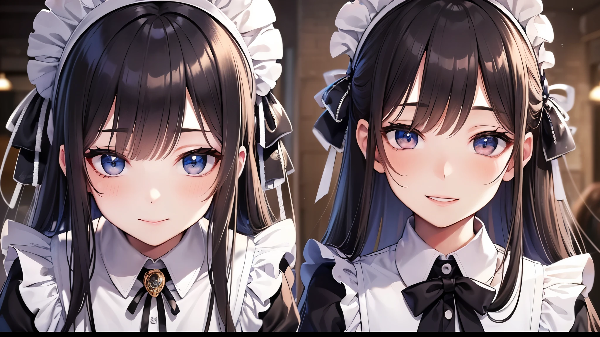 ((highest quality)),(ultra high resolution),(Super detailed),(detailed description),((best CG)),(best work of art),super precision art,amazing drawing art,(Art with precise details:1.5), (multiple women:1.8),((maid:1.5)),(beautiful and well-shaped face:1.6),(smile:1.5),(highest qualityのmaid服:1.7,various headbands:1.5),glamorous body:1.5,Good conduct,sense of cleanliness,refreshing