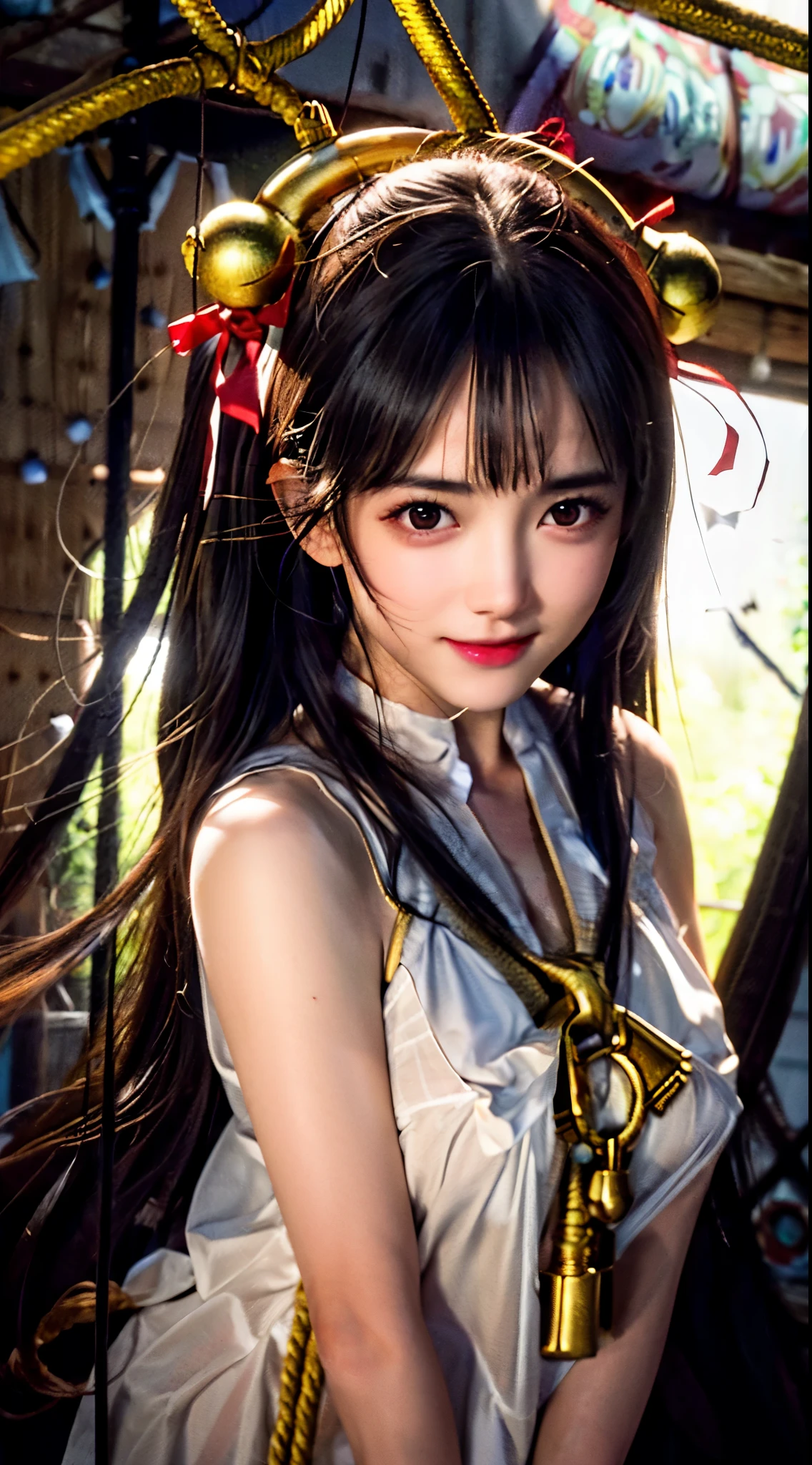 Brunette Girl, big Smile, super beautiful shining eyes、Girl hanging from the ceiling with her arms tied with rough rope、Sweat、the rope tied her body、wet body、Rough rope digging into my ??????、A large amount of liquid flows out from the ??????、One leg is suspended above by a rough rope、tied with rope、tightly bound、both hands tied、legs hanging in ????????
(8K, Live shooting, Highest image quality, masterpiece: 1.4), Super high fine mesh, (Reality, photorealistic: 1.48), masterpiece、highest quality、Super detailed、8K、detailed light、detailed shadows、Raw、(detailed skin)、(Reality: 1.2)、18 years old、long hair、white lace ?????????、in the heavy rain