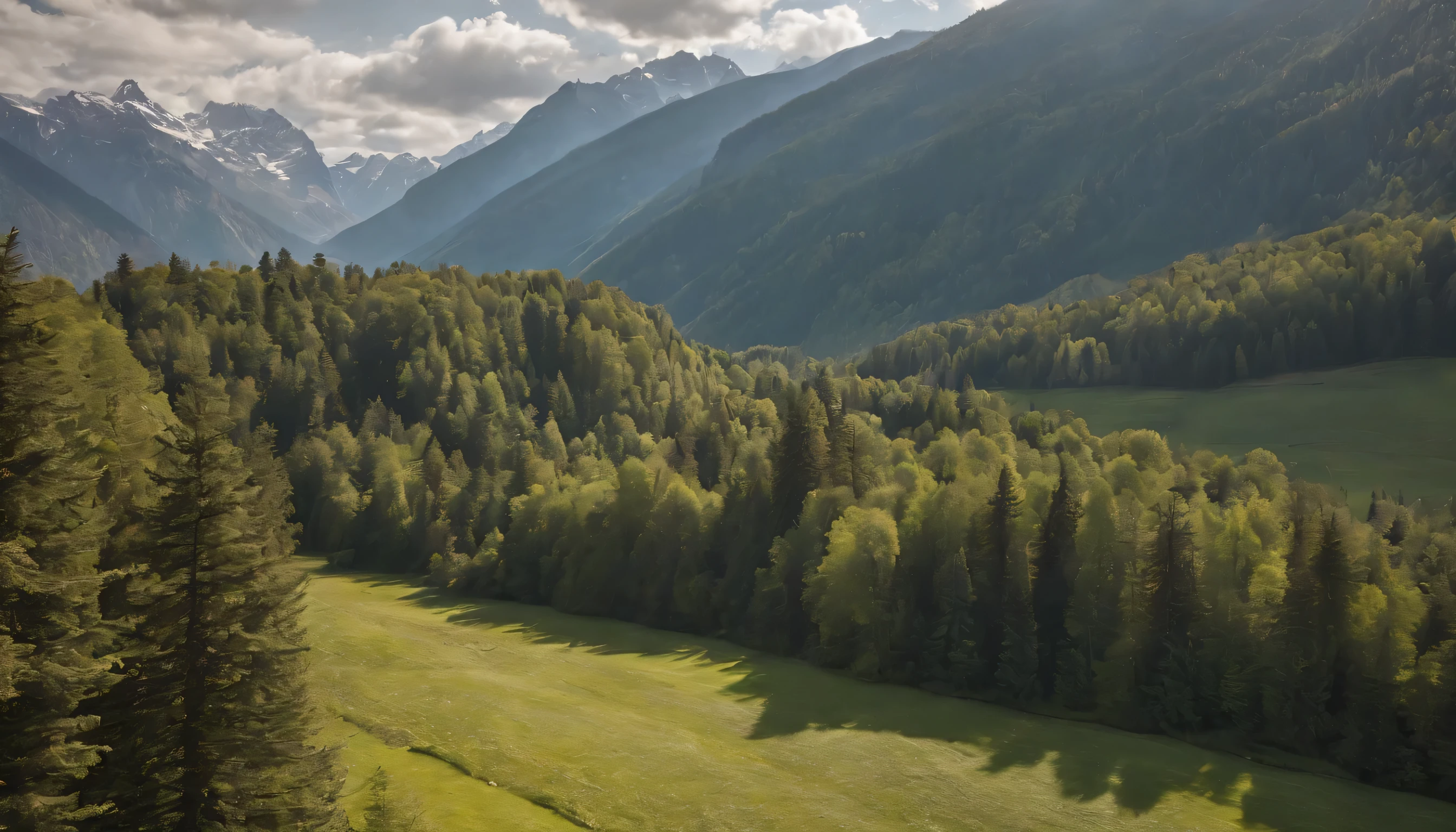(Highly detailed CG Unity 8k wallpaper、masterpiece、highest quality、Super detailed)、(best lighting、best shadow、very delicate and beautiful)、highest quality、8k、Detailed facial depiction、masterpiece、highest quality、clear image quality、
A photo taken from the window of a train heading towards a high peak in the Alps..。