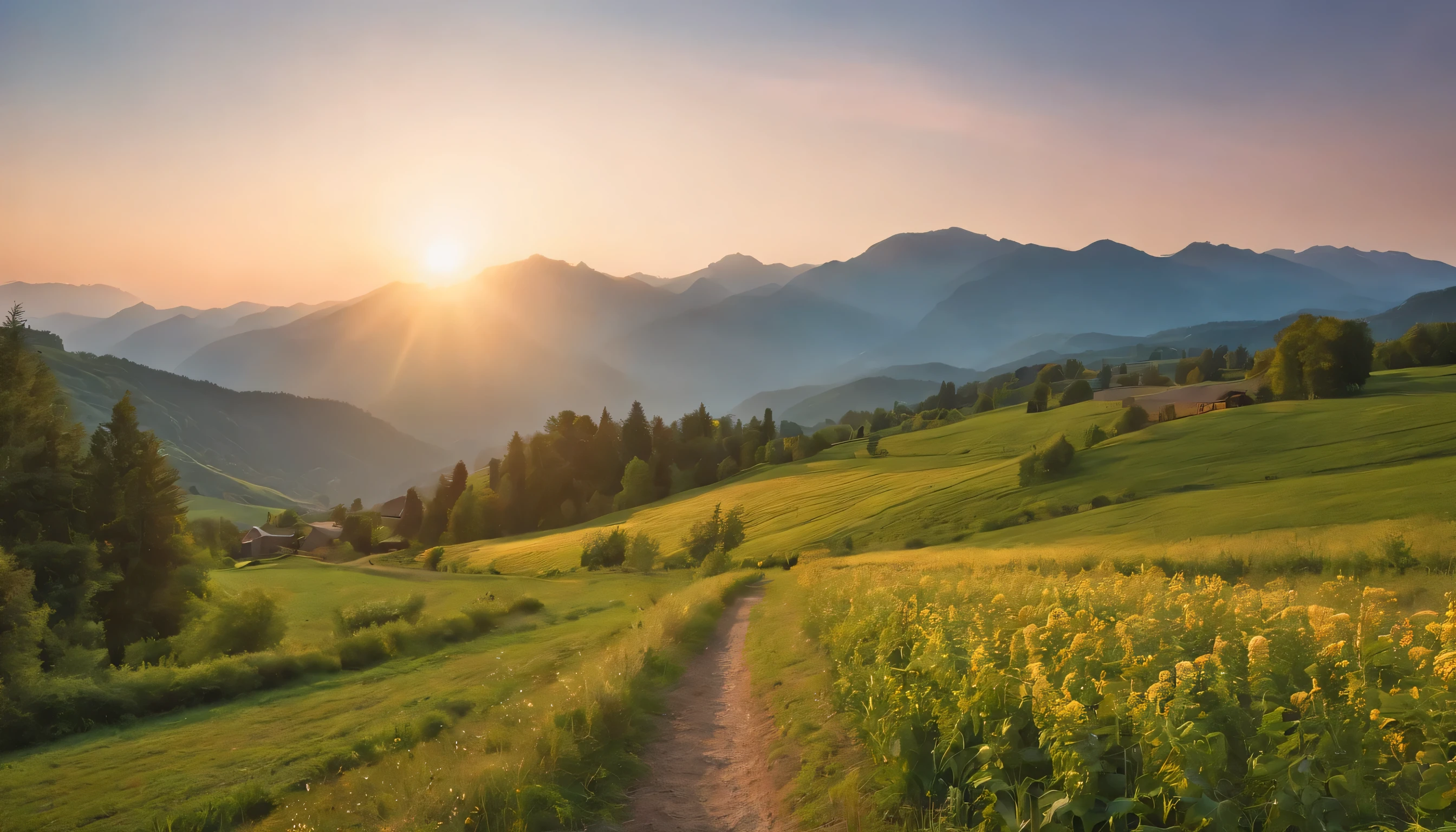 (Highly detailed CG Unity 8k wallpaper、masterpiece、highest quality、Super detailed)、(best lighting、best shadow、very delicate and beautiful)、highest quality、8k、Detailed facial depiction、masterpiece、highest quality、clear image quality、
sunrise and sunset in the mountains々Take pictures of the beautiful scenery that colors the city from the train window。