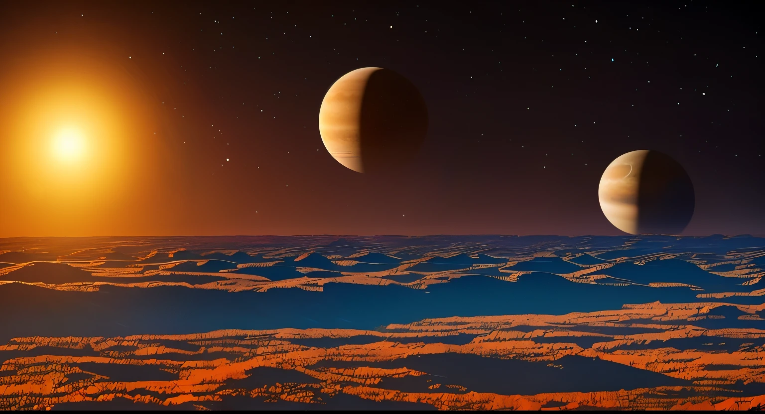 The two planets on the right in the picture are the same as the first planet on the left