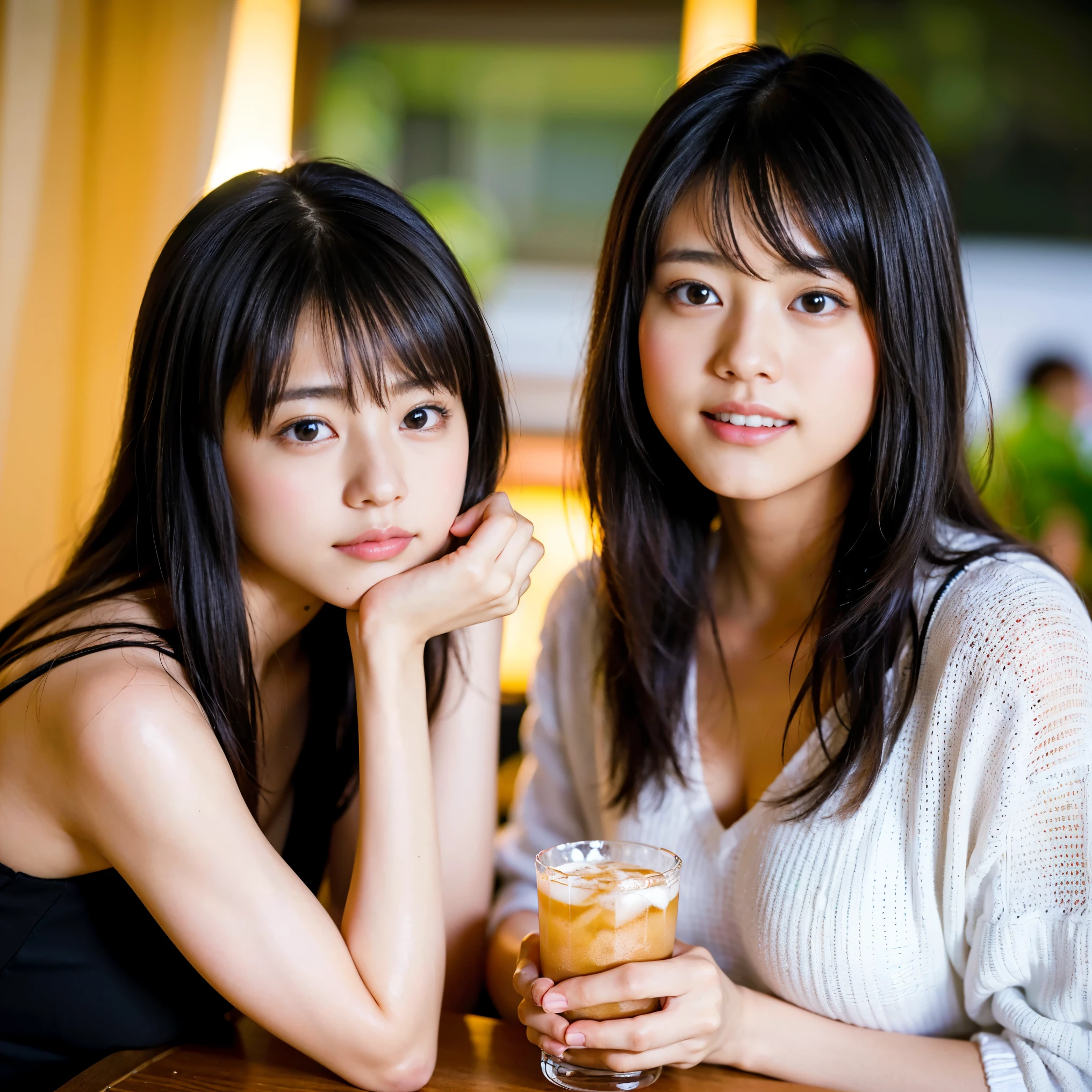 identical twin sisters、highest quality, masterpiece, ultra high resolution, (realistic:1.4), Raw photo, very detailed, perfect anatomy,
In the middle of a beautiful full moon,
Many young girls enjoying tent camping in snowy mountains, All members of popular Japanese idol groups, Detailed snowy mountains,
((everyone color々I drink different types of alcohol, everyone is completely drunk)),
(((So cute、Drunk face like the most famous Japanese idol, all very beautiful、Drunk eyes in very large black solid circles, Every detail is cute and drunk、She looks like the most famous Japanese idol, Beautiful very large black solid circle eyes with all details)))