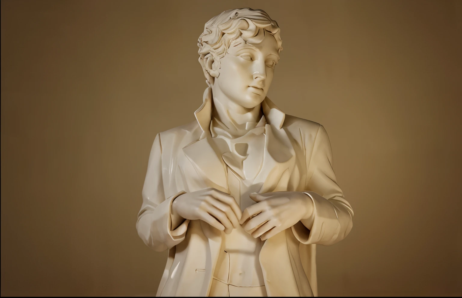 a white marble statue, in style of a reineisance sculpture, accurate anatomy and porpotion, extreme intricately, white background