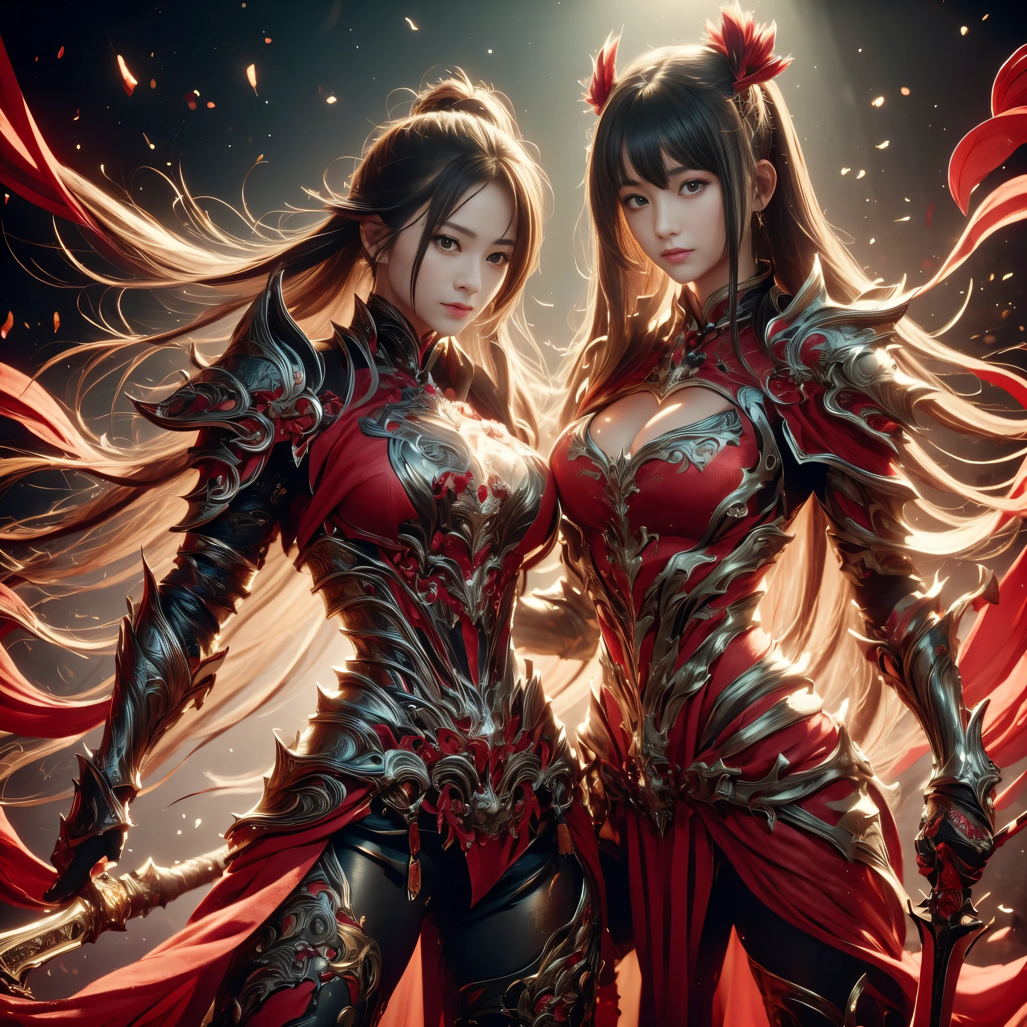 (((Realistic, masterpiece, best quality, crisp detail, high definition, high detail, sharp focus, perfect studio lightning, rich color, rich detail))),  chinese girl, wearing heavy golden armor, chinese style armor, full body armor, full decorated armor, long straight hair, ideal body, big breast, dirty, sweating, bloodstained face, blood scattered armor, bloodbath, carnage, showing long blood scattered sword, an epic war, fire everywhere, smoke everywhere, blood everywhere, death everywhere, sorrounded by enemies, japan edo period, brutal war background, war path, war zone, battle ground