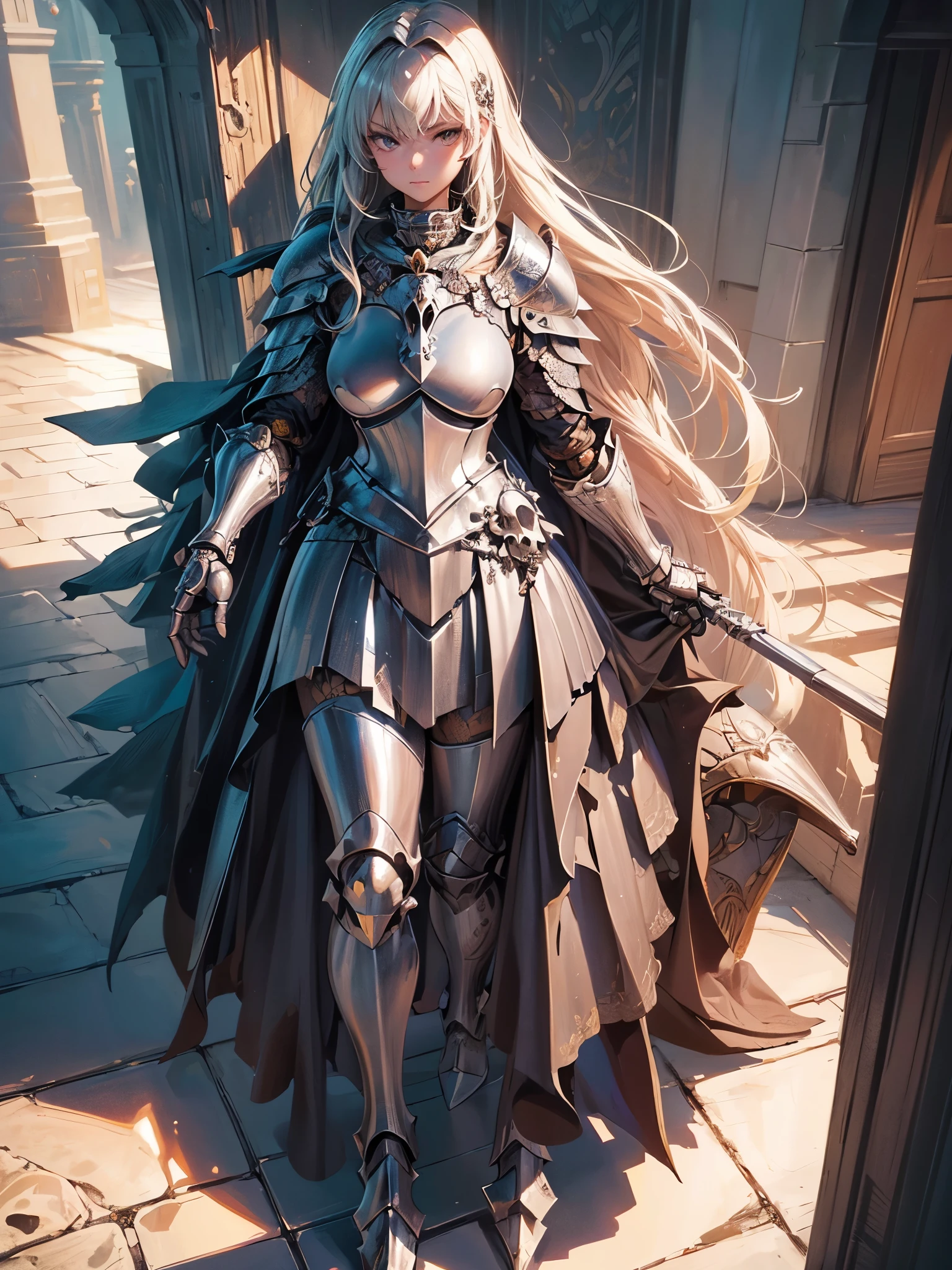 ((highest quality)),(ultra high resolution),(Super detailed),(detailed description),((best CG)),(best work of art),super precision art,amazing drawing art,(Fantasy art with precise details:1.5), (one female knight:1.8),(Beautiful and well-shaped face with precise and detailed depiction:1.5),sneer:1.5,(full nude:1.6),,(Armor with a skull motif that is detailed and detailed:1.6),(Dull shine:1.4),(sharp spines), dense fog:1.6,