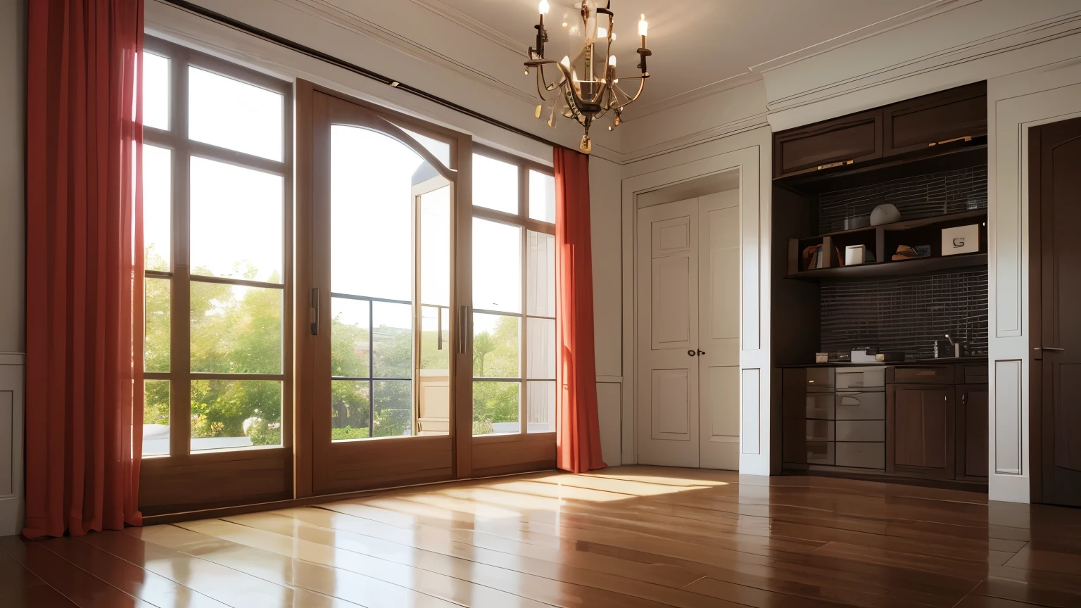 you are a famous interior designer、I was asked to create a 3D image of a large modern room.。. Create a harmonious environment with modern and minimalist furniture. Including garden interior.