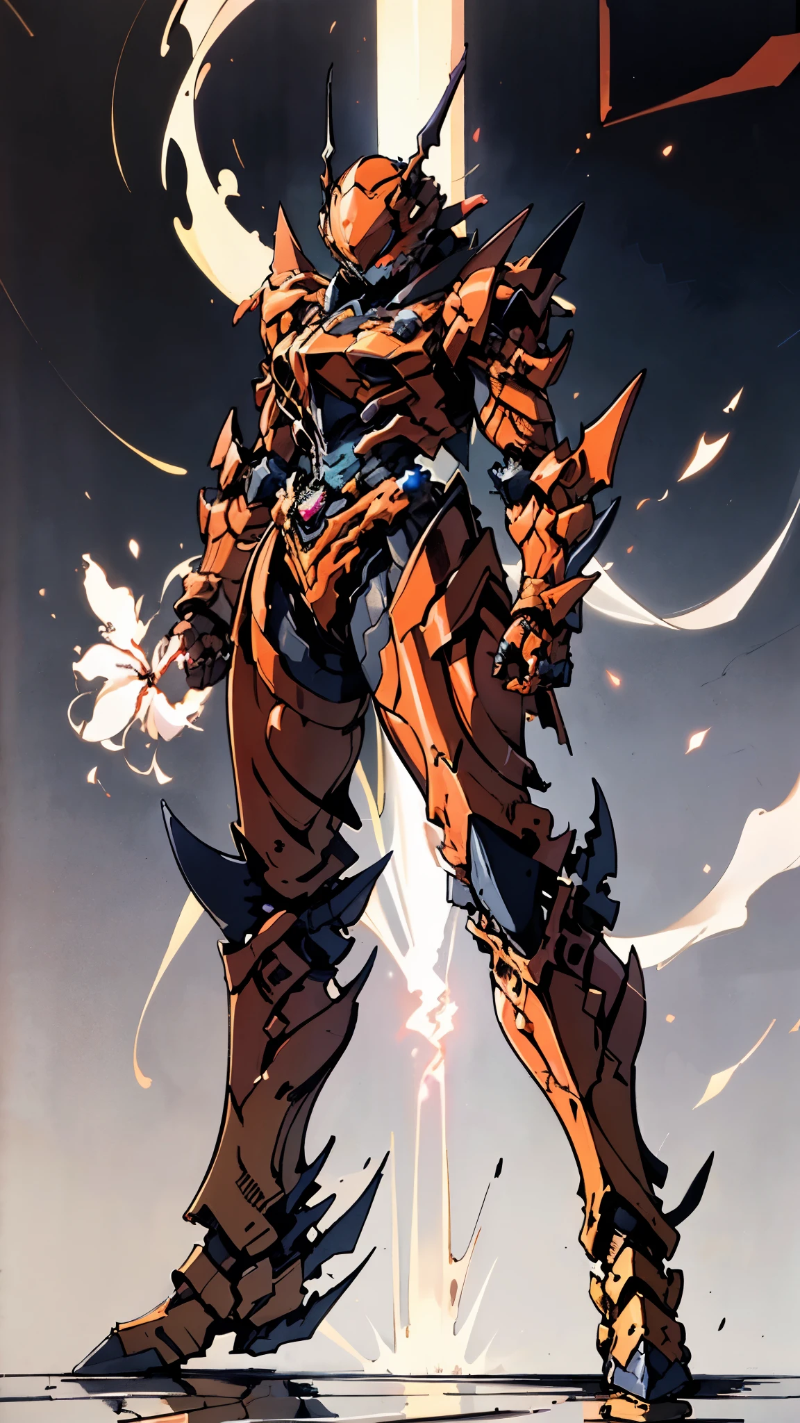A woman adorned in fantasy-style full-body armor, a crown-concept fully enclosed helmet that unveils only her eyes, a composite layered chest plate, fully encompassing shoulder and hand guards, a lightweight waist armor, form-fitting shin guards, the overall design is heavy-duty yet flexible, ((the armor gleams with a golden glow, complemented by red and blue accents)), exhibiting a noble aura, she floats above a fantasy-surreal high-tech city, this character embodies a finely crafted fantasy-surreal style armored hero in anime style, exquisite and mature manga art style, (Queen bee mixed with Spider concept Armor, plasma, blood), ((Element, energy, elegant, goddess, femminine:1.5)), metallic, high definition, best quality, highres, ultra-detailed, ultra-fine painting, extremely delicate, professional, anatomically correct, symmetrical face, extremely detailed eyes and face, high quality eyes, creativity, RAW photo, UHD, 32k, Natural light, cinematic lighting, masterpiece-anatomy-perfect, masterpiece:1.5