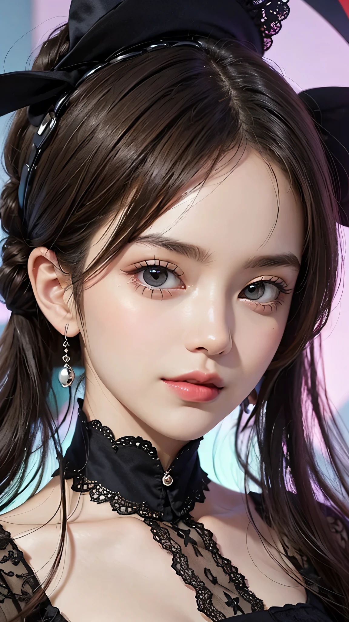 (Close-up:1.4)、(RAW photo:1.2)、(photorealistic:1.4)、(masterpiece:1.3)、(highest quality:1.4)、solo、(beautiful detailed eyes)、(charming big eyes)、(beautiful double eyelids)、(beautiful and detailed face)、natural makeup、long eyelashes、(gentle smile:1.2)、Transparent skin、(shiny skin)、(slender and beautiful girl)、(cute face)、(cute:1.2)、(gentle smile:1.2)、(beautiful breastedium breasts:1.3)、small face beauty、golden ratio
