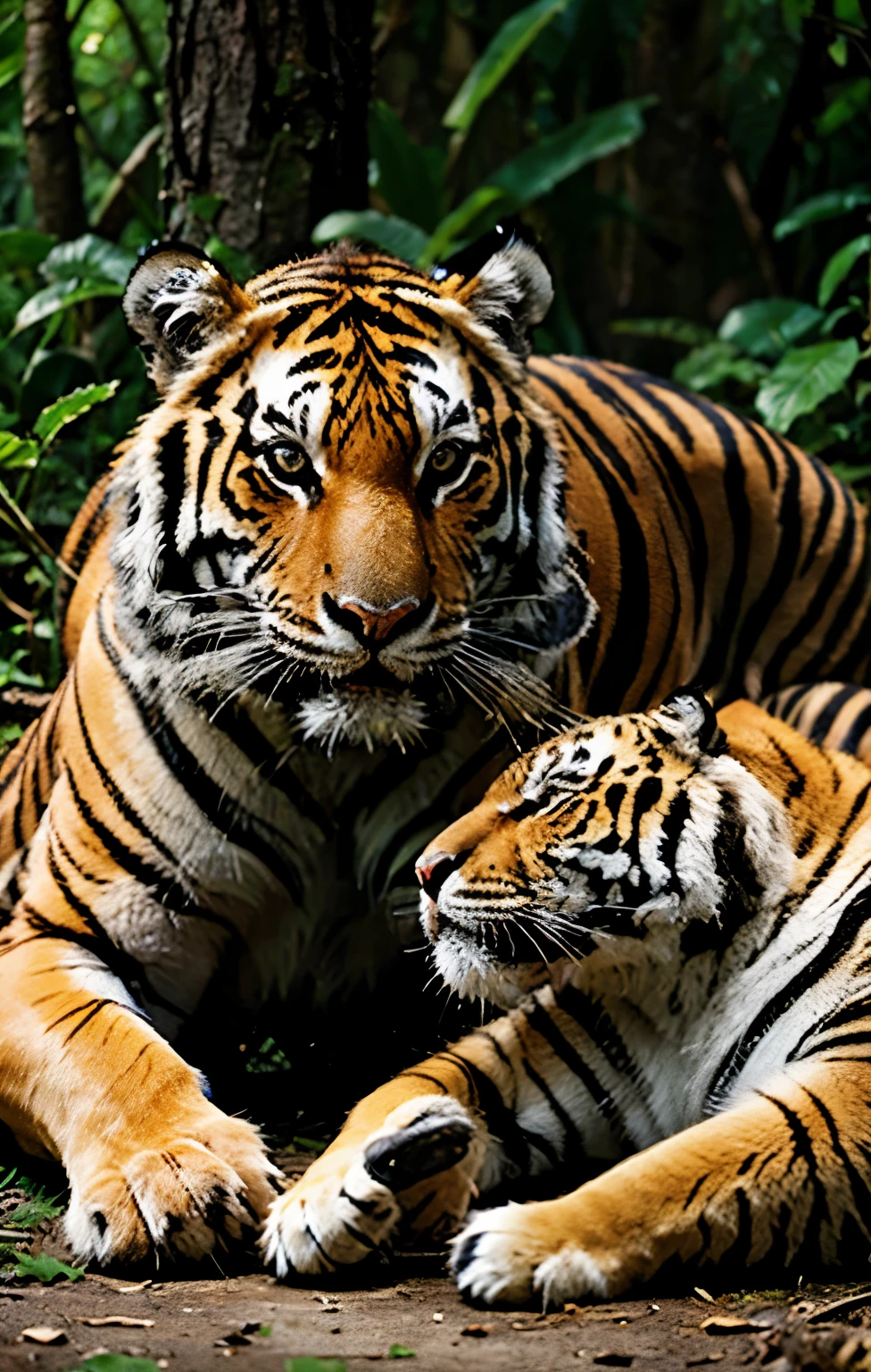 Tiger high quality in jungle, 4k, hdr, realistic, animal having sex