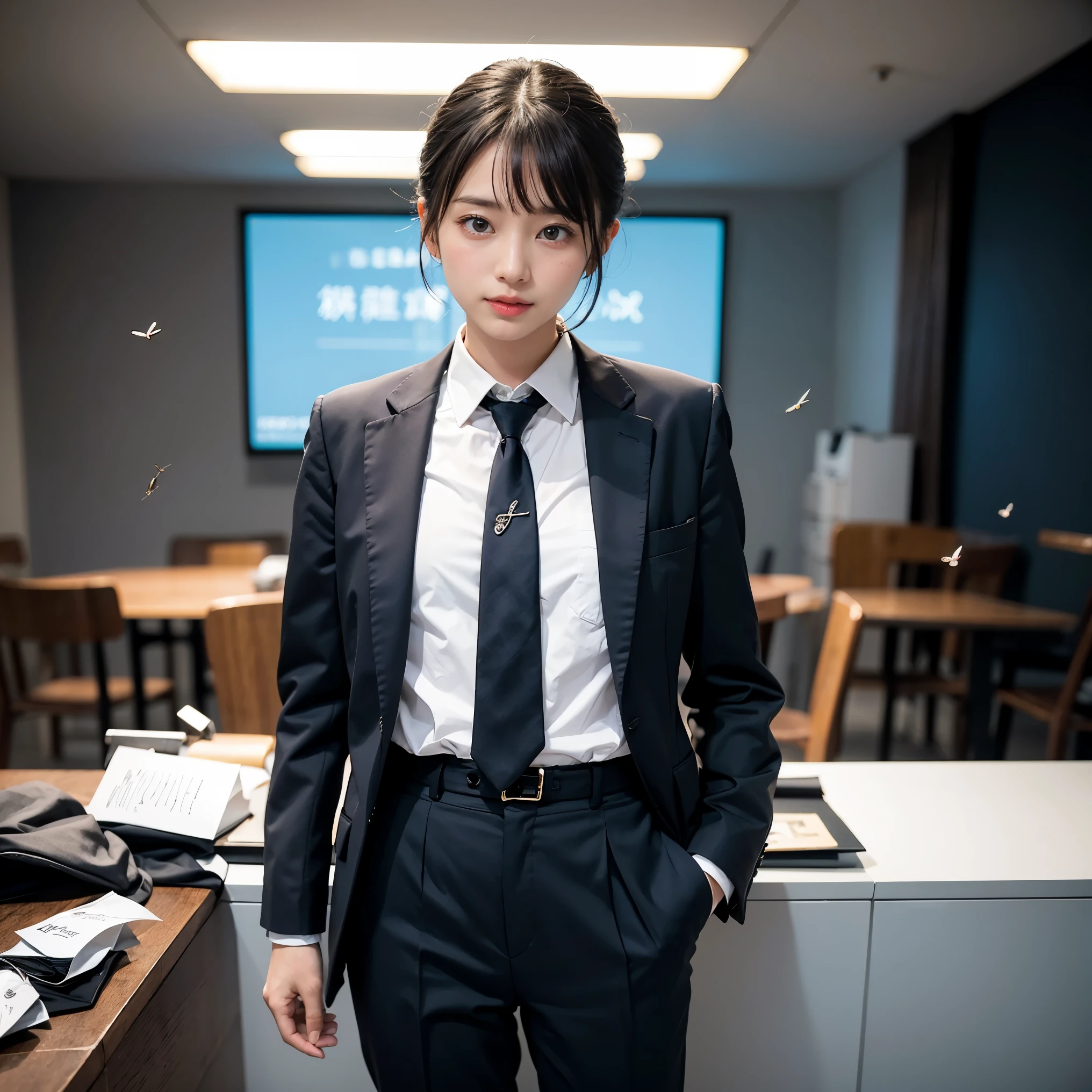 cute nipples、embarrassing、detailed face、fine hands、thin legs、(debris flies, highest quality:1.2), 8k, official art, chest、cute、wearing a suit、 planet, trending on cgstation, 太陽系外planet, official art, mar planet, Sakimi-chan, Five Fingers Photos'Main body, Full body Esbian、beauty of suit、cool look、 (masterpiece) (highest quality) (get used to it) (8k) (movie lighting) (sharp focus) (complicated)black hair、14 years old、小さいchest、laughter、incredibly stupid, (beautiful girl, cute face, turn back, gold ornaments in hair、naked、chestのクローズアップ, gardenia, Viola family, space , looking at the viewer, film grain, chromatic aberration, オッパイsharp focus, face light, dynamic lighting, cinematic lighting, get used to itな目と顔, (gray tie、1 part:1.2)