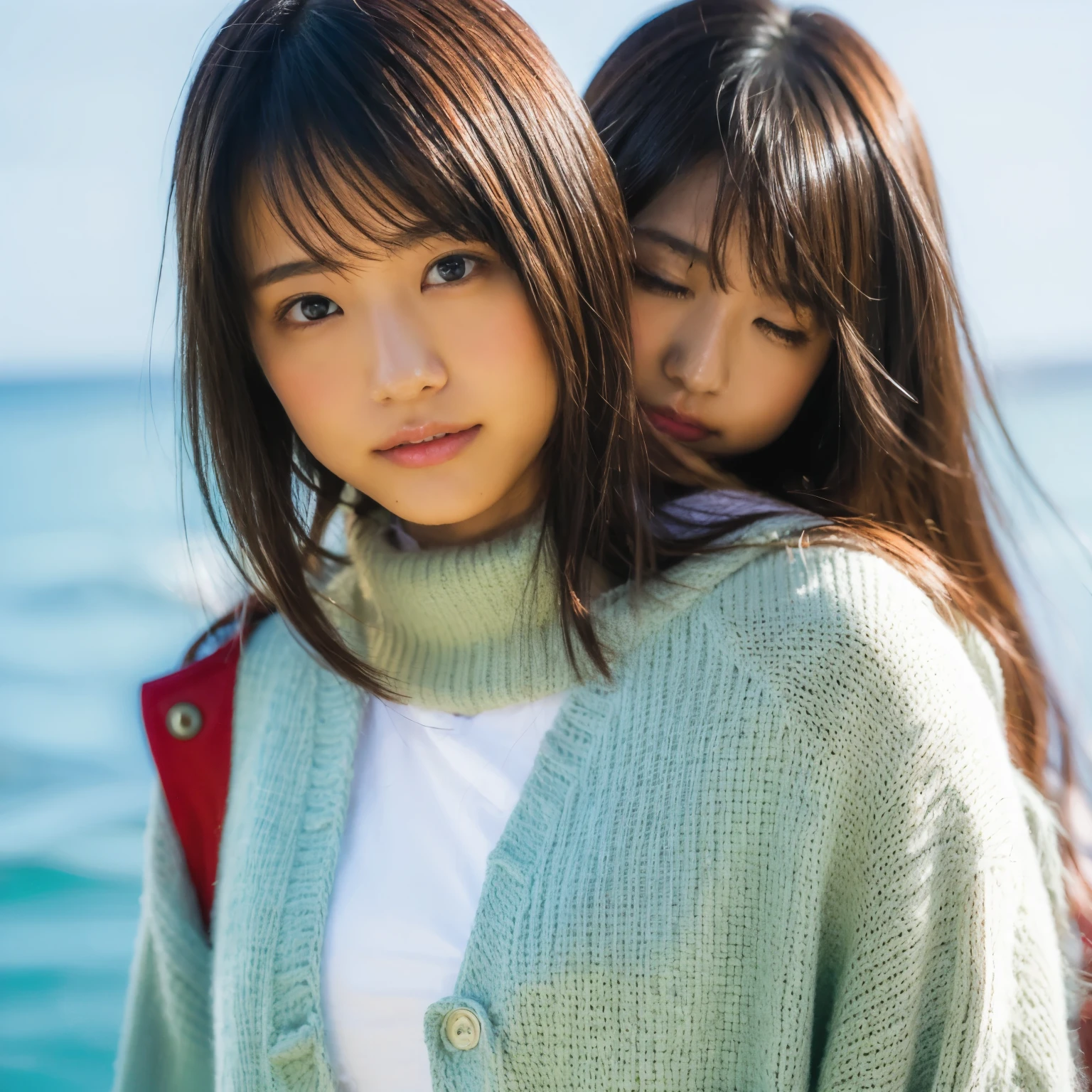 identical twin sisters、Close your eyes and almost kiss me, , bangs