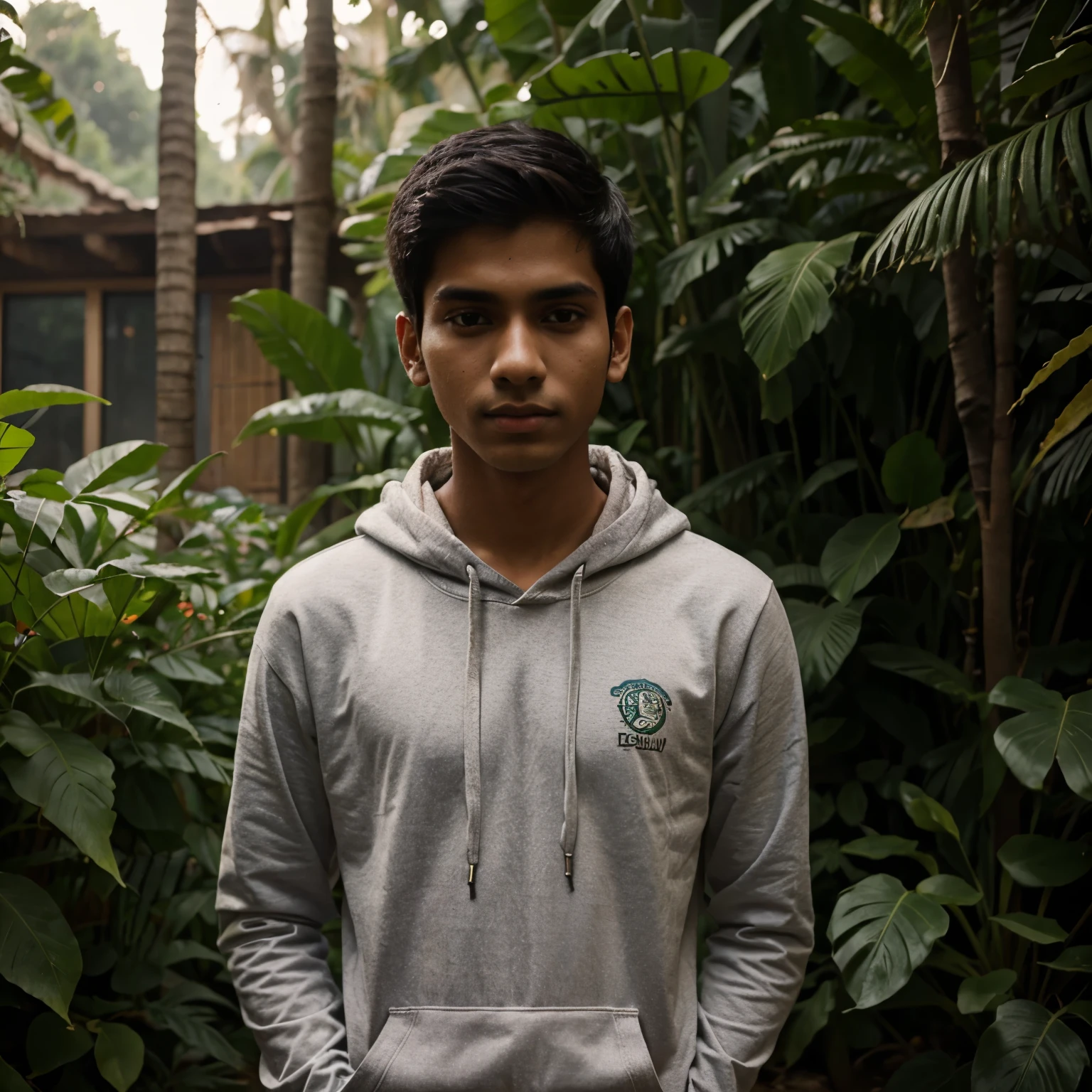 A indian boy with green tshirt