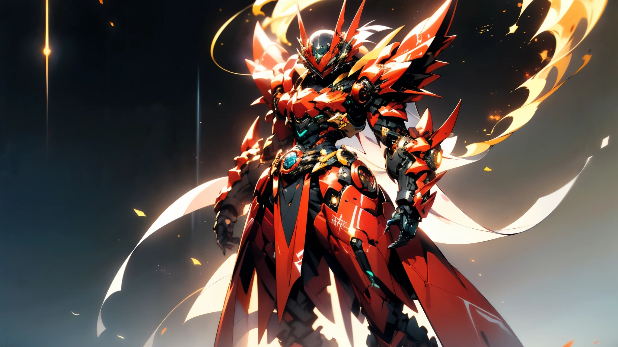 A woman adorned in fantasy-style full-body armor, a crown-concept fully enclosed helmet that unveils only her eyes, a composite layered chest plate, fully encompassing shoulder and hand guards, a lightweight waist armor, form-fitting shin guards, the overall design is heavy-duty yet flexible, ((the armor gleams with a golden glow, complemented by red and blue accents)), exhibiting a noble aura, she floats above a fantasy-surreal high-tech city, this character embodies a finely crafted fantasy-surreal style armored hero in anime style, exquisite and mature manga art style, (Queen bee mixed with Spider concept Armor, plasma, blood), ((Element, energy, elegant, goddess, femminine:1.5)), metallic, high definition, best quality, highres, ultra-detailed, ultra-fine painting, extremely delicate, professional, anatomically correct, symmetrical face, extremely detailed eyes and face, high quality eyes, creativity, RAW photo, UHD, 32k, Natural light, cinematic lighting, masterpiece-anatomy-perfect, masterpiece:1.5