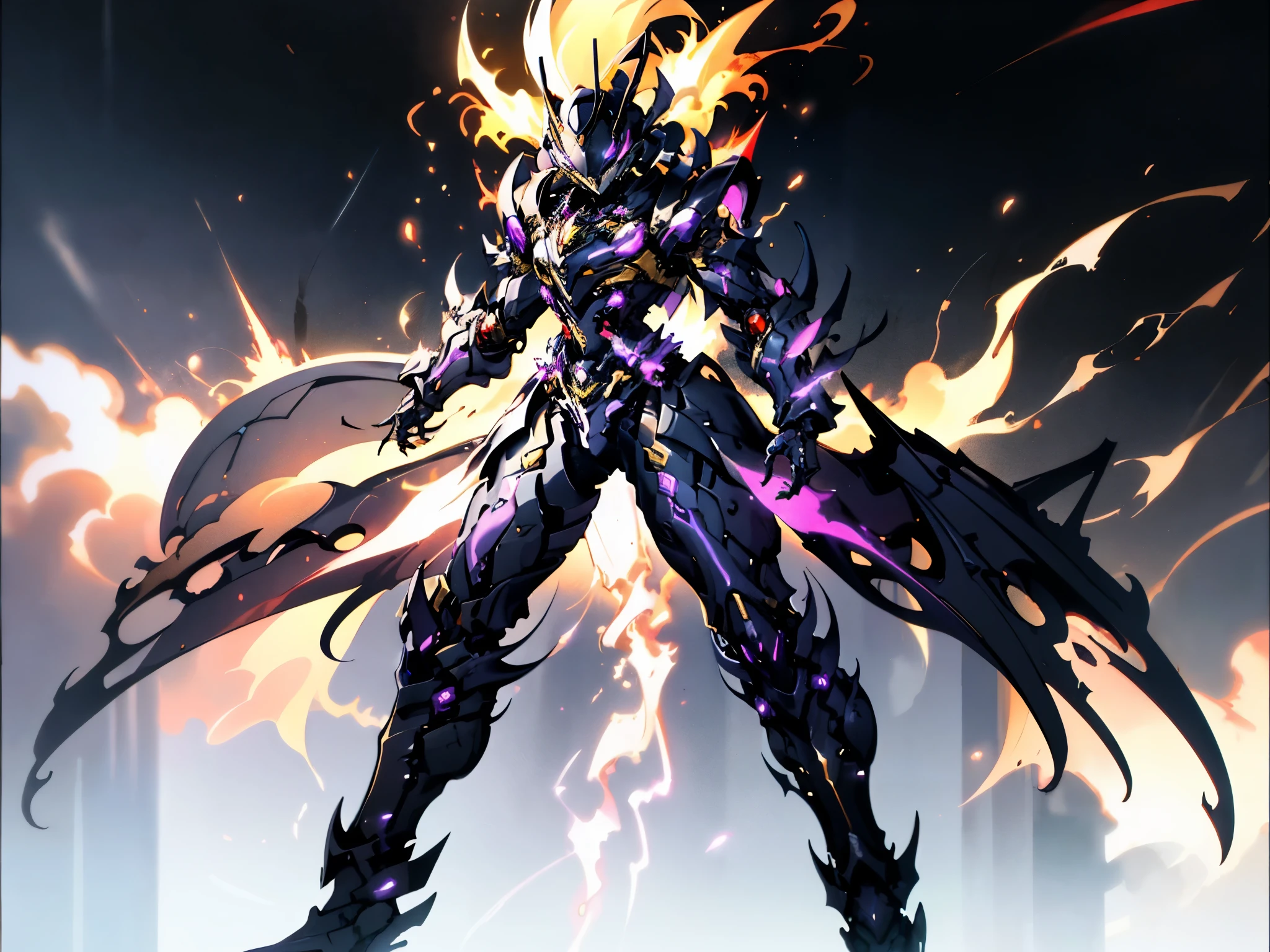 A woman adorned in fantasy-style full-body armor, a crown-concept fully enclosed helmet that unveils only her eyes, a composite layered chest plate, fully encompassing shoulder and hand guards, a lightweight waist armor, form-fitting shin guards, the overall design is heavy-duty yet flexible, ((the armor gleams with a golden glow, complemented by red and blue accents)), exhibiting a noble aura, she floats above a fantasy-surreal high-tech city, this character embodies a finely crafted fantasy-surreal style armored hero in anime style, exquisite and mature manga art style, (Queen bee mixed with Spider concept Armor, plasma, blood), ((Element, energy, elegant, goddess, femminine:1.5)), metallic, high definition, best quality, highres, ultra-detailed, ultra-fine painting, extremely delicate, professional, anatomically correct, symmetrical face, extremely detailed eyes and face, high quality eyes, creativity, RAW photo, UHD, 32k, Natural light, cinematic lighting, masterpiece-anatomy-perfect, masterpiece:1.5