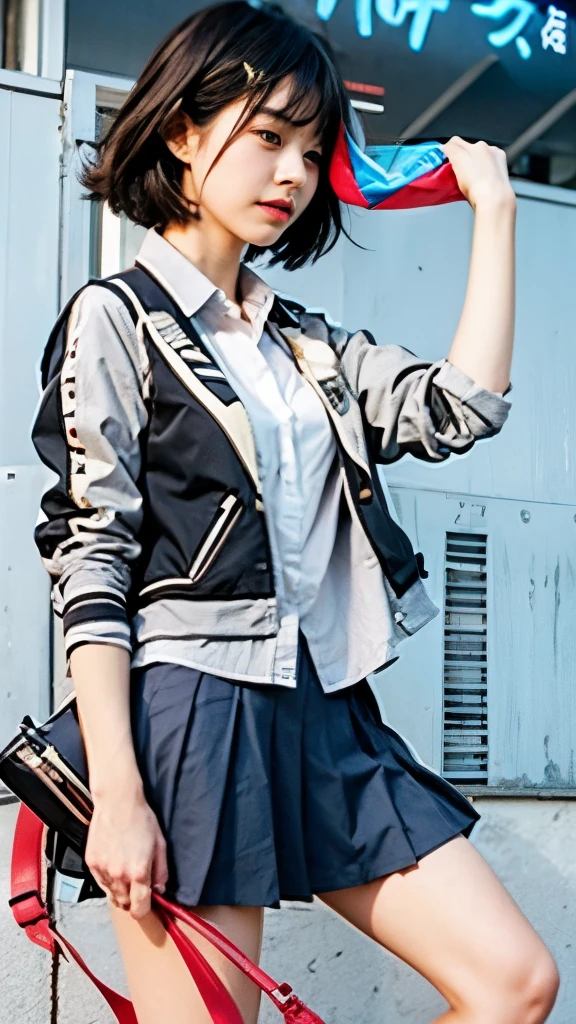 anime girl in a school uniform holding a red bag, attractive matoi ryuko, ryuko matoi, makoto shinkai style, kantai collection style, shinkai makoto, anime still film anime shikishi, rin, in style of kyoto animation, yandere. tall, makoto shinkai art style, magical school student uniform, seifuku