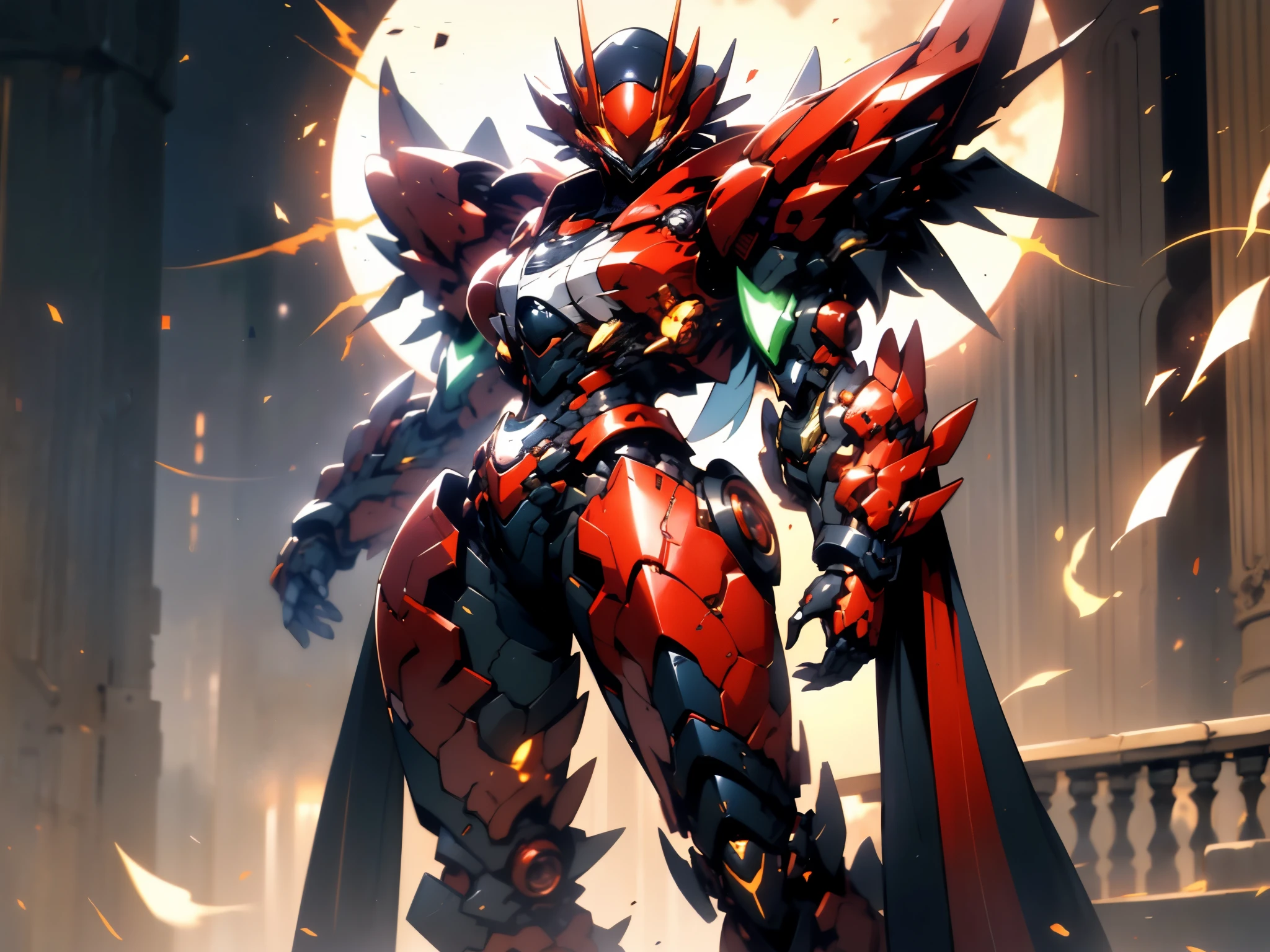 A woman adorned in fantasy-style full-body armor, a crown-concept fully enclosed helmet that unveils only her eyes, a composite layered chest plate, fully encompassing shoulder and hand guards, a lightweight waist armor, form-fitting shin guards, the overall design is heavy-duty yet flexible, ((the armor gleams with a golden glow, complemented by red and blue accents)), exhibiting a noble aura, she floats above a fantasy-surreal high-tech city, this character embodies a finely crafted fantasy-surreal style armored hero in anime style, exquisite and mature manga art style, (Queen bee mixed with Spider concept Armor, plasma, blood), ((Element, energy, elegant, goddess, femminine:1.5)), metallic, high definition, best quality, highres, ultra-detailed, ultra-fine painting, extremely delicate, professional, anatomically correct, symmetrical face, extremely detailed eyes and face, high quality eyes, creativity, RAW photo, UHD, 32k, Natural light, cinematic lighting, masterpiece-anatomy-perfect, masterpiece:1.5