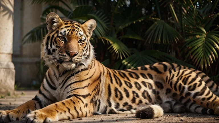 Create an image of an exotic animal, comme un tigre, un léopard ou un zèbre.