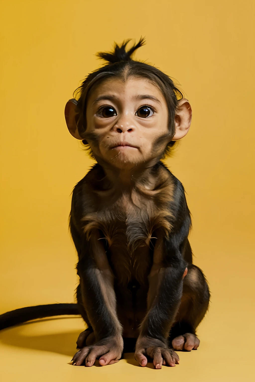 Create a super realistic image of a naked monkey with a big hard penis