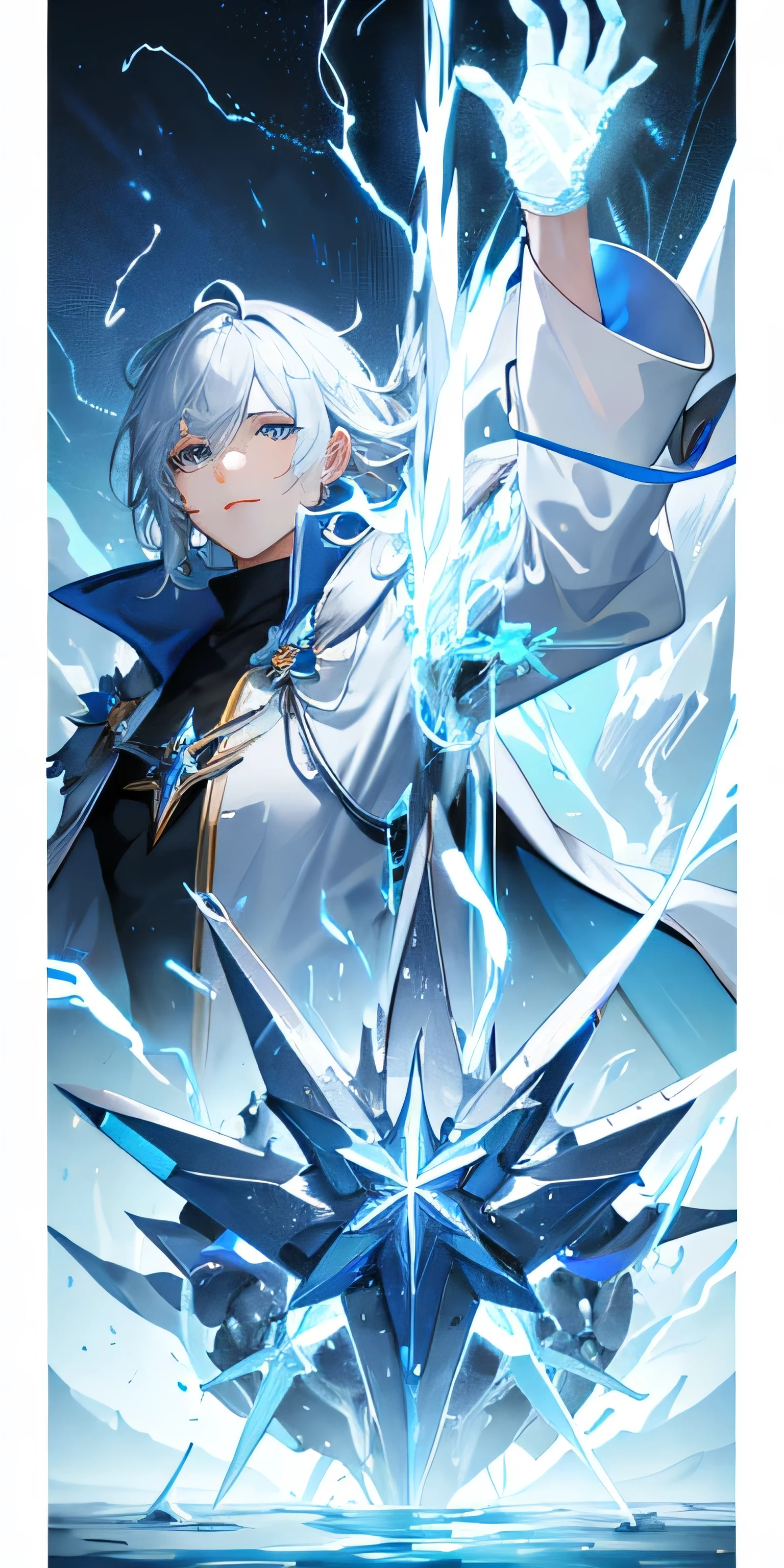 1 person , beauty, Wizard , Lightning , ice