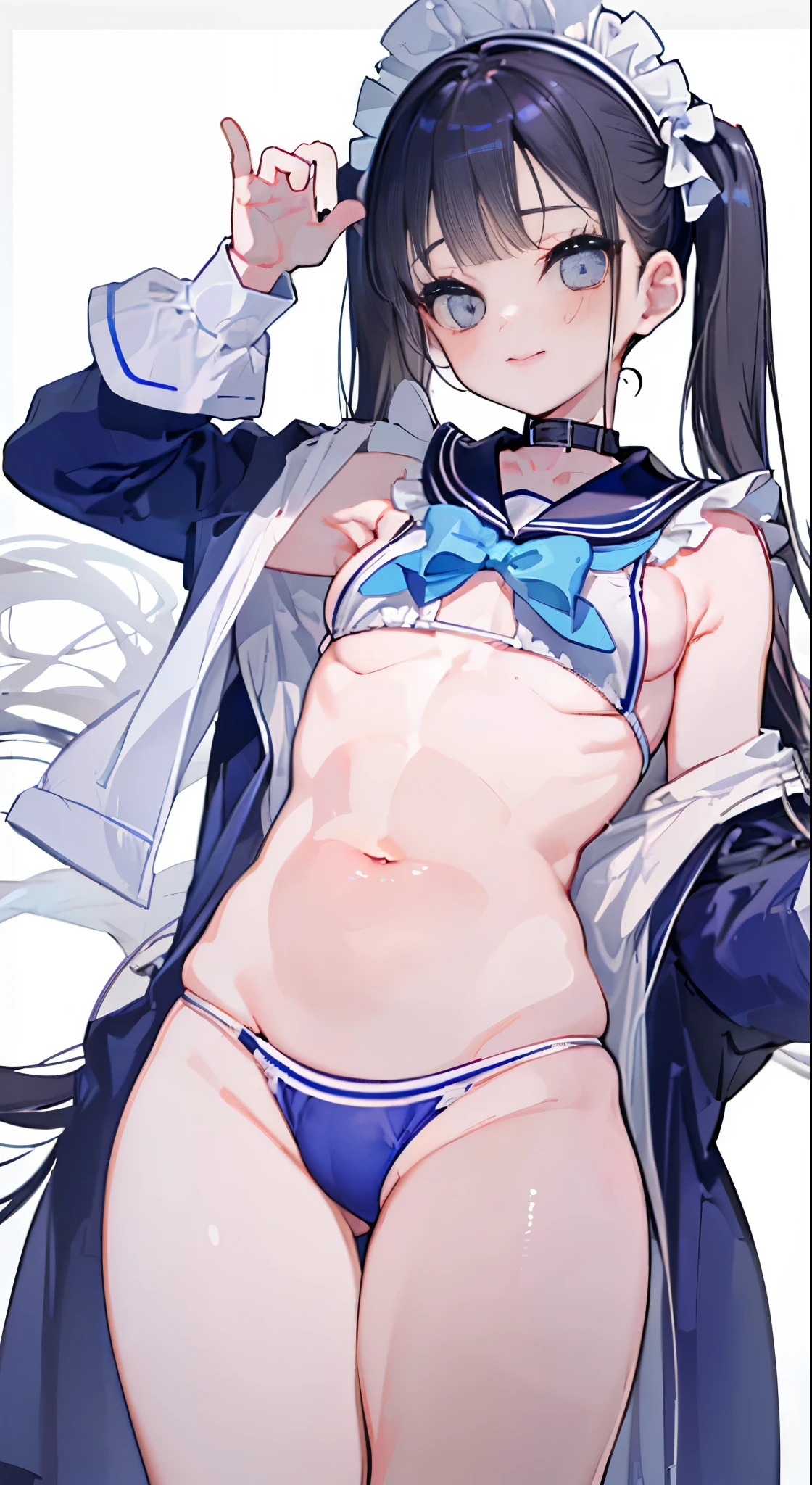 "(perfect masterpiece:1.2), (highest quality:1.2), stunning face, uniform, mature and chubby, Big eyes, compensate, long and luxurious eyelashes, lip whole, smile,Maid clothes,belly button,(((boy))),(((twin tails))),abs,raised his arms,micro swimwear,NSFW,(((muscle))),sailor suit,nsfw,(((piece)))