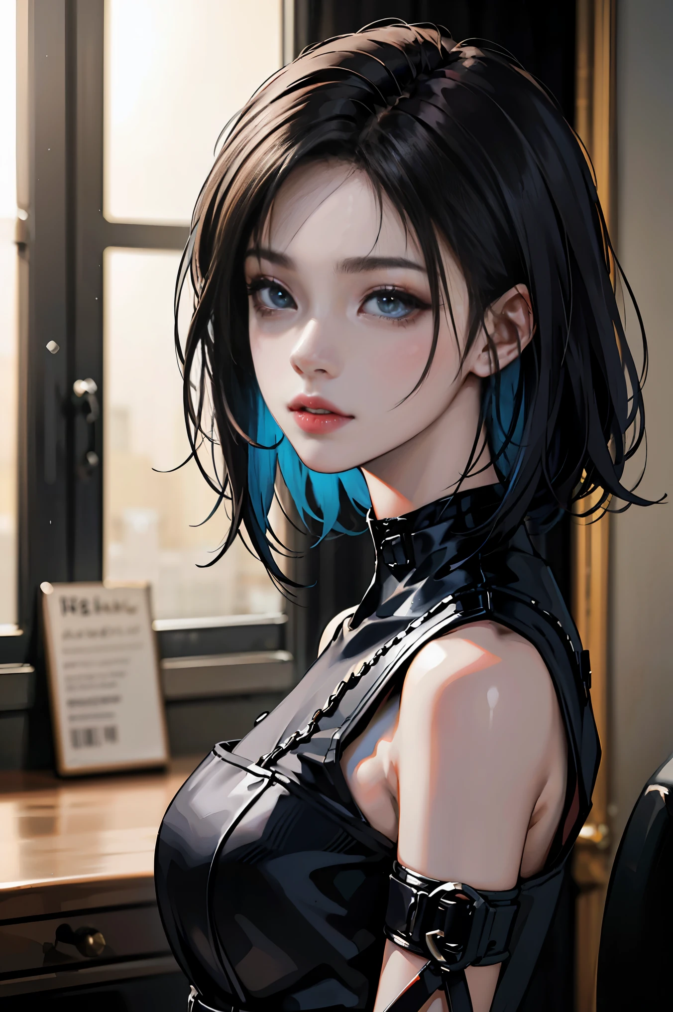 masterpiece,ultra highres,ultra detailed,best quality,
1girl,belt,clothing cutout,gradient hair,upper body,<lyco:edgHardwearv1:0.8>