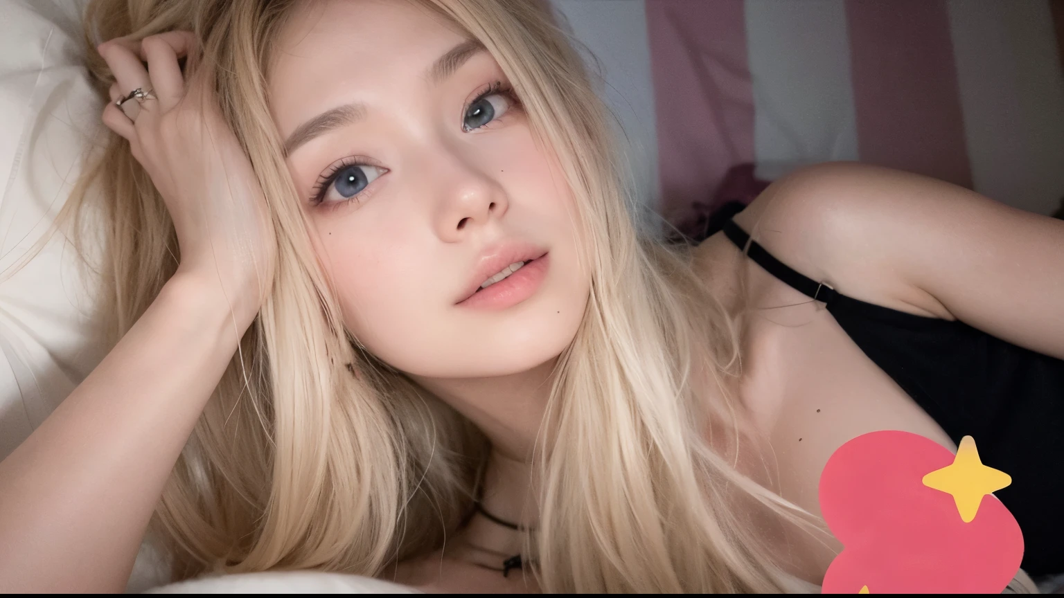 blonde woman lying in bed with white sheets and looking at camera, Anna Nikolanova aka Newmilky, Yelena Belova, Diosa rubia, posando en un dormitorio, posando en la cama, 18 years old, Dasha Taran, Ava Max, lone petite female goddess, en mi cama, 1 6 years, BLONDE CHILD girl, sentada en su cama