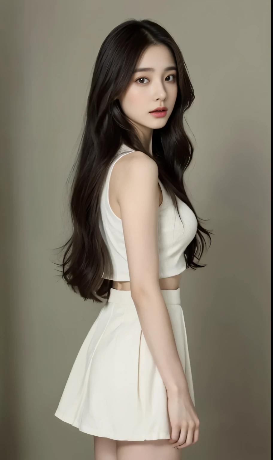 （8K original image，best quality，masterpiece：1.2），focus：1.2，Perfect body：1.3，（middle view），There is one by the seaside，seaside，seaside，seaside，short skirt，short skirt，short skirt，short skirt，best quality，masterpiece，（Little mouth：1.2），Extremely delicate and beautiful，8k wallpaper，amazing，detailed，masterpiece，best quality，（22 years old：1.2），Willow Yao，Slim，very shy，pure，Lovely，Thick hair，soft hair，Beautiful big breasts，delicate eyes，（long white hair：1.2）