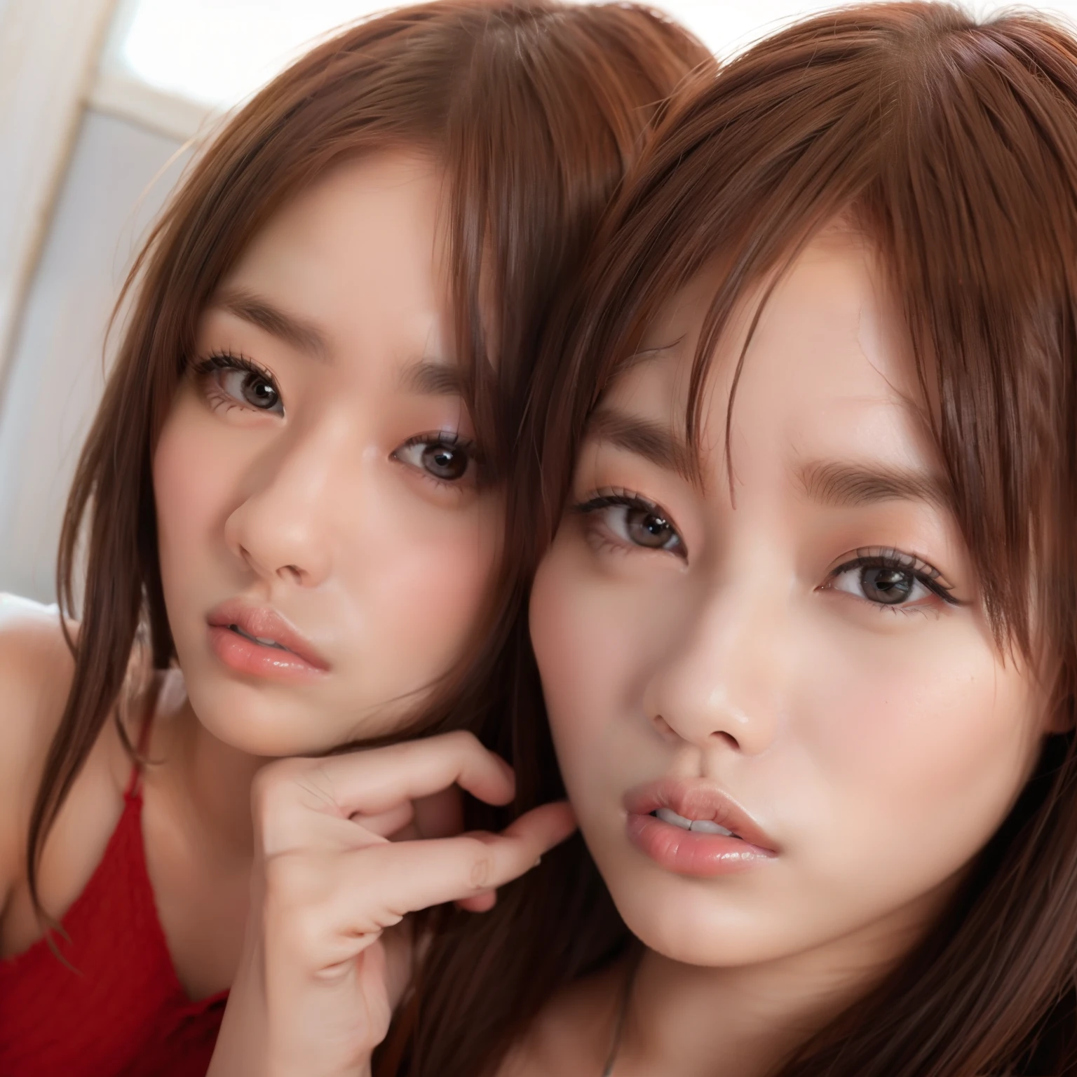 Two women in house clothes,Buy car supplies at an auto supermarket,surface focus,detailed expression