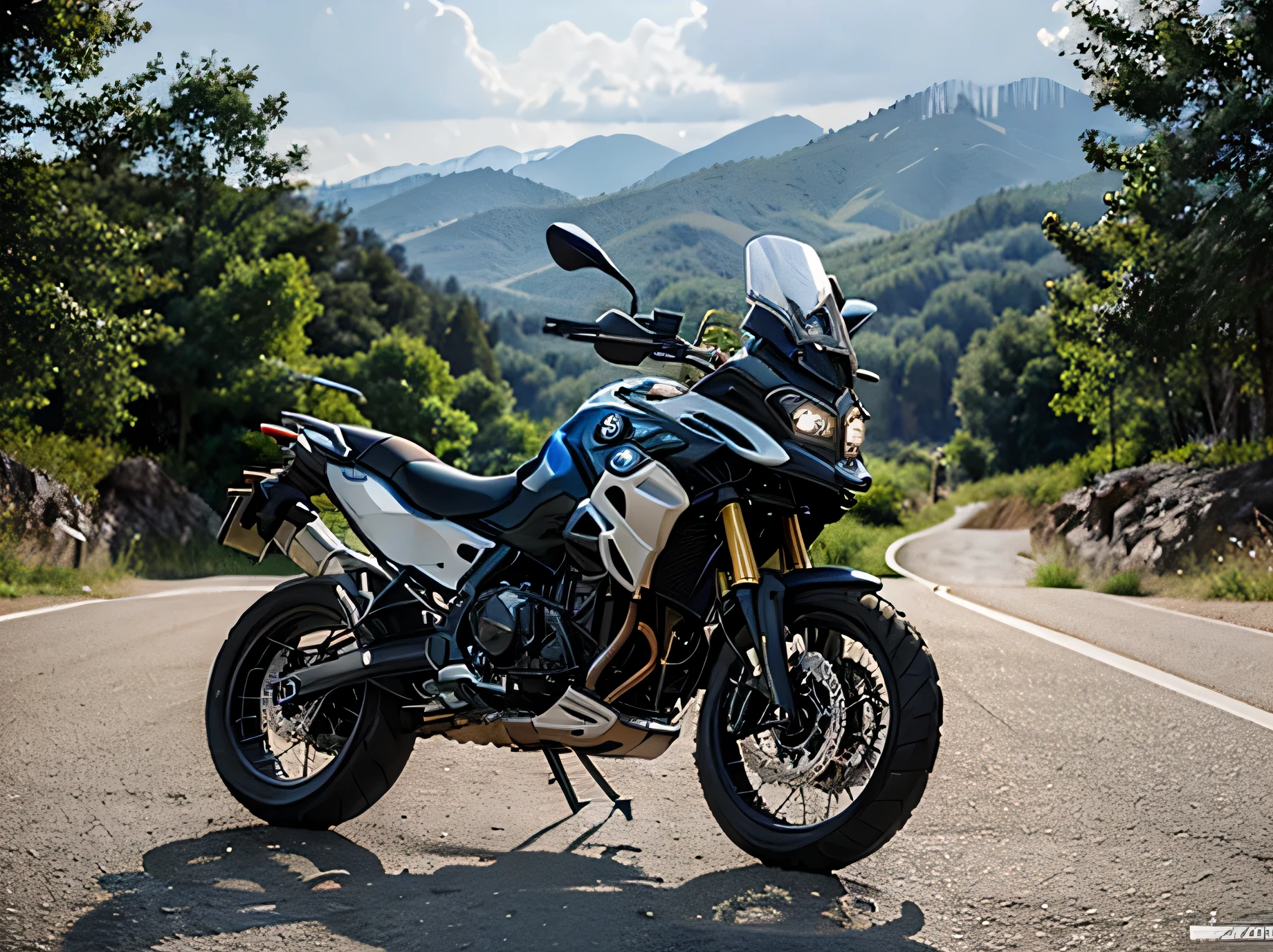 pegue uma BMW GS 850 2019, numa estrada