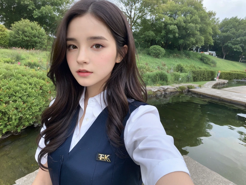((Best Quality, 8K, Masterpiece: 1.3)), (Masterpiece, Best Quality: 1.2), South East Asian man, Emma Watson, Hand in Hand, Looking at the Audience, (Early Youth: 1.2), (Movie: 1.4), Wavy Curls, (Shiny Skin, Bright Skin: 1.2), (Arreola: 0.4), wet Japanese school uniform , Outdoor, Cloudy Sky, , Outstanding Style, Camping in the Stream