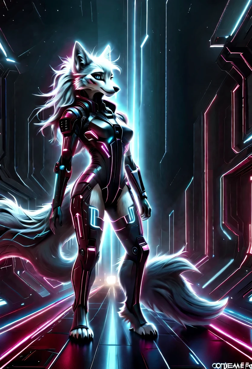 《codename arctic fox》,Science fiction,futuristic,cyberpunk,Surrealism,white,