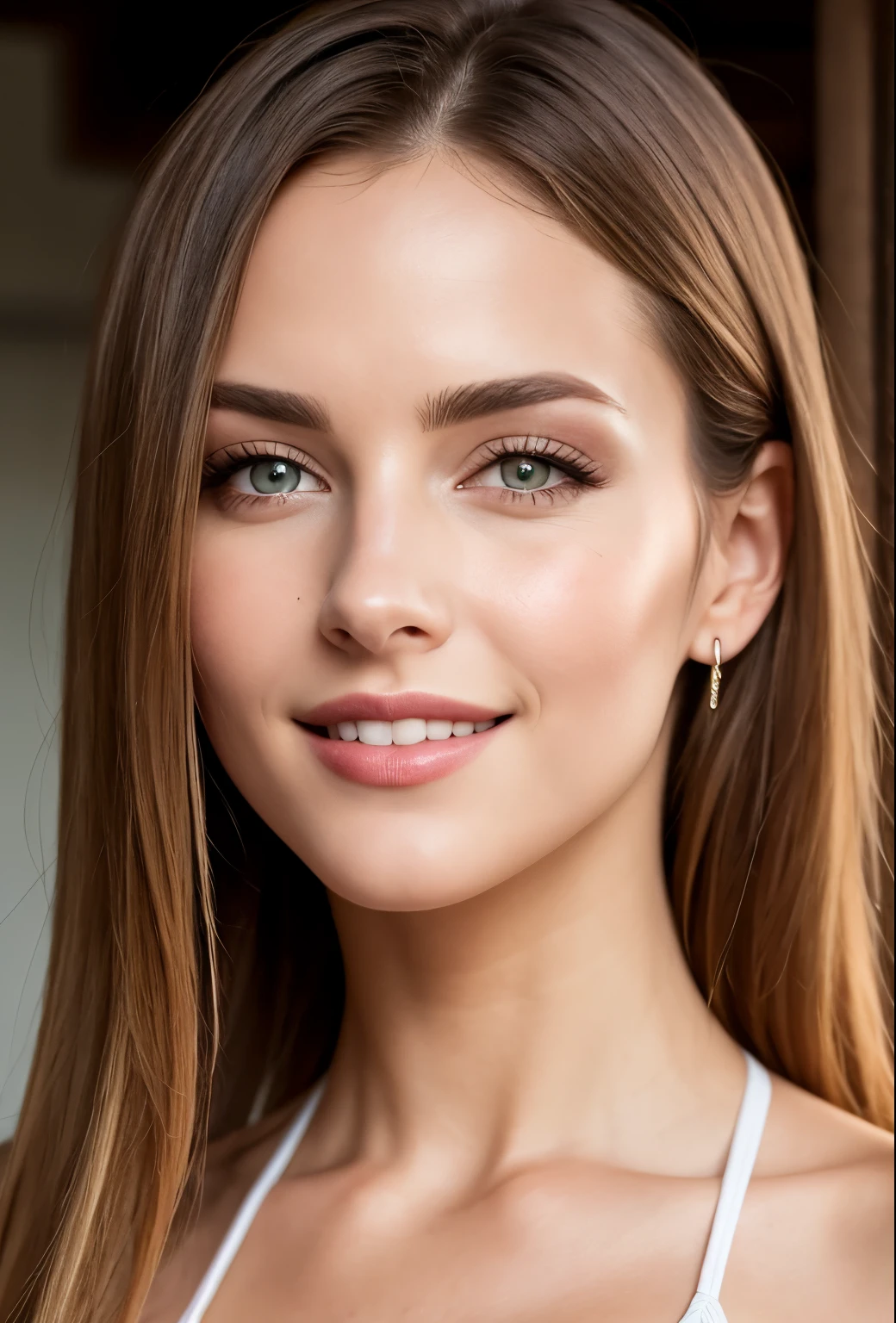High detail RAW color Photo of gorgeous czech woman, smile, fit, toned, sexy look, high detail hair, (skin pores, skin imperfections), sharp body, highly detailed body, highly detailed face, sharp focus, 8k high definition, insanely detailed, intricate, masterpiece, highest quality,
