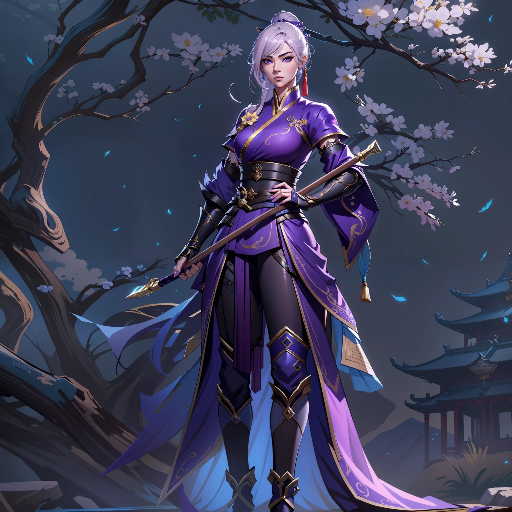 Close-up of a tall woman in her 30s, red eyes and black hair, Dressed in a red and black dress, queen of china, female swordsman, chinese princess, Standing in a Chinese temple, New clothing concept design, blade and soul style, full body character concept, Detailed character design, Inspired by Yang Jin, inspired by trees, Moon themed clothing, Gold set, Inspired by Zhu Lian, Color concept art, Highly detailed character design, Highly detailed face, Inspired by Ai Xuan, Very detailed face, Unreal Engine rendering, final fantasy 14 style