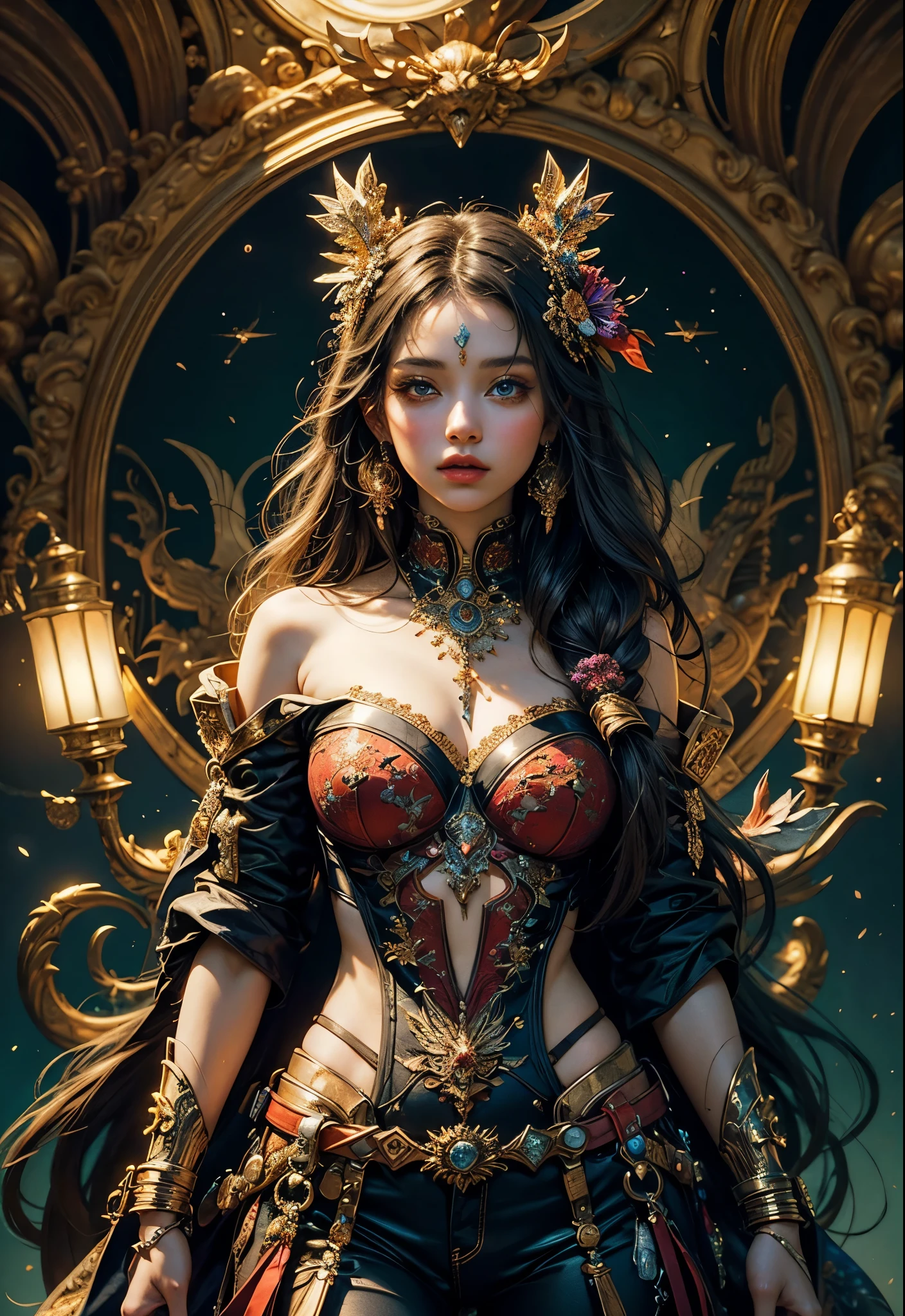 (masterpiece, highest quality, highest quality, official art, beautiful and aesthetic:1.2), (1 girl), very detailed,(fractal art:1.3),colorful,most detailed