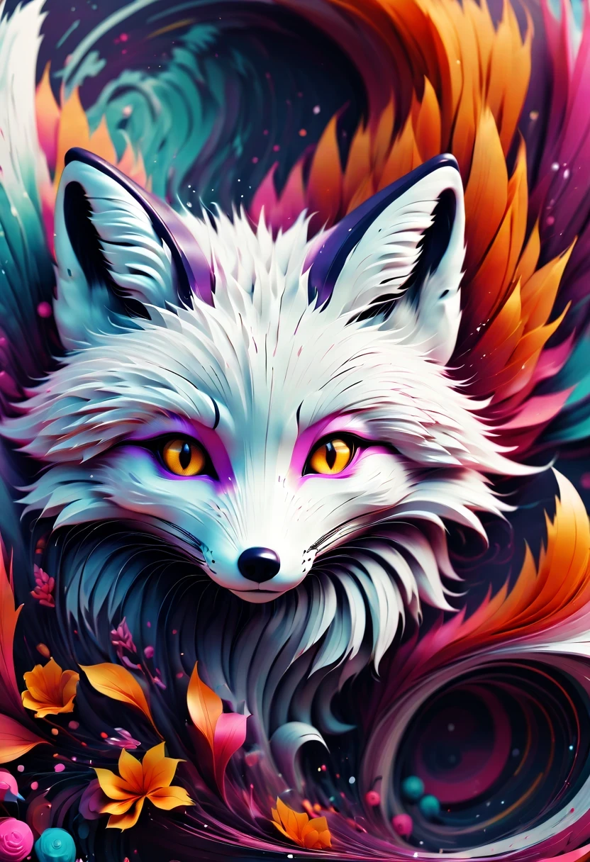 (arctic fox:1.8)，Smooth、curve、irregular、clever、nature、ink、mottled、wet、rough、wind erosion，best quality,super detailed,actual,All kinds of creativity,detailed,Unique,Fashion,beautifully,Playful and vibrant design,artistic and expressive shapes,Beautiful textures and shadows,Precise and intricate details,Professional digital rendering,vivid works,Vibrant colors and gradients,Light and shadow effects,Eye-catching and visually appealing,Clever and imaginative design,eye-catching,innovative and modern,Sophisticated and elegant style,Diverse and unconventional,Inspiring and creative arrangements,Composition and balance in design,Art Deco and Retro Style,Intricate decoration and embellishments,Experimentation and exploration of visual language,Smart and witty,Hand drawn and customized,abstract and symbolic expression,Astonishing,Harmony of form and function,Come alive with art, 来自大nature的灵感,architectural and cultural elements,A fusion of traditional and modern styles,The perfect fusion of art and technology.