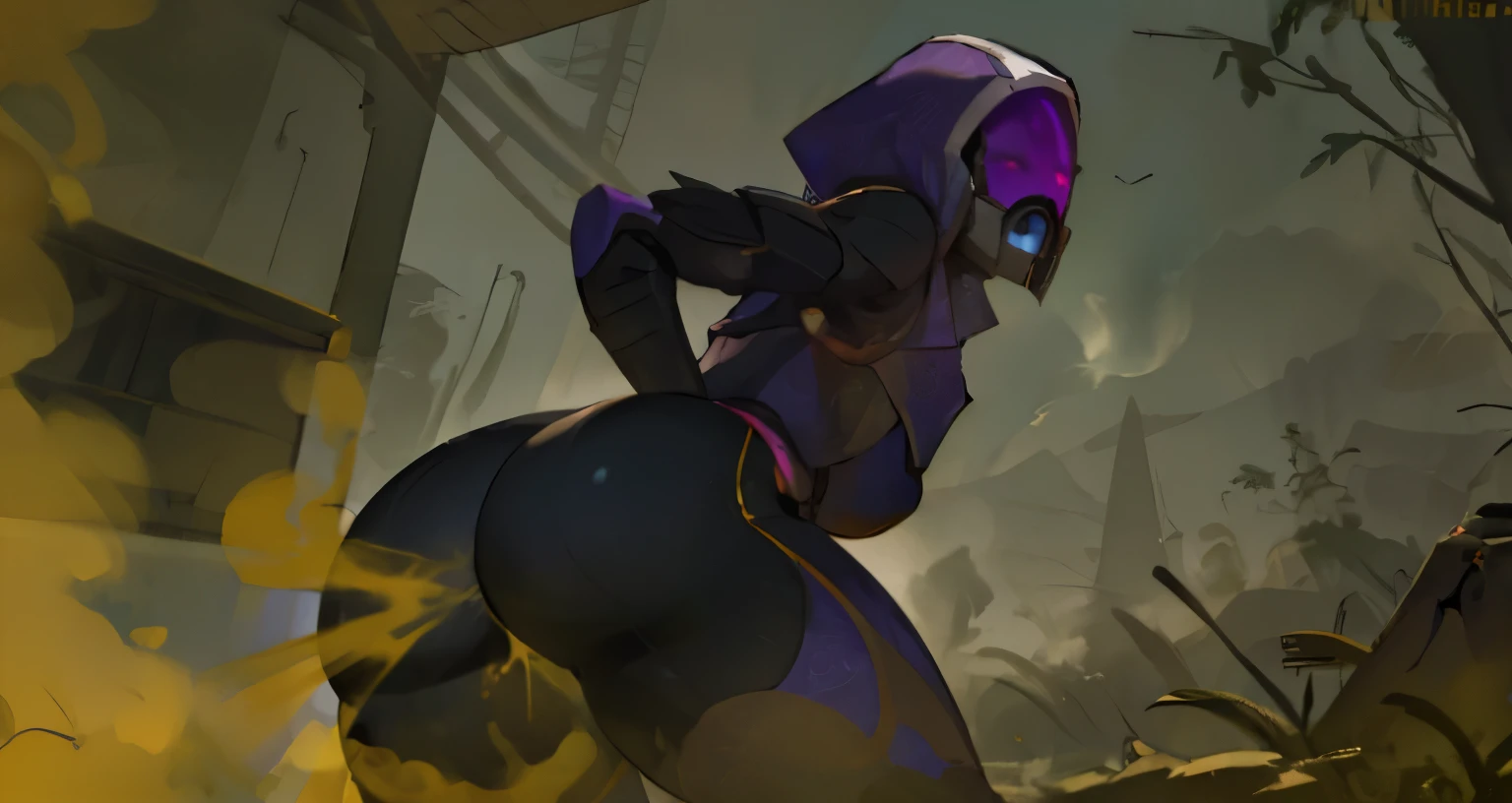 Tali, bewitching hips, fart, farting, heavenly thighs, sweating, upset stomach, (best quality,highres:1.2),ultra-detailed,realistic,physically-based rendering,Quarian,alien warrior,bright green armor,sharp focus,intense gaze,aggressive stance,spiked energy sword,majestic and powerful,captivating atmosphere,advanced technology,muscular physique,detailed facial features,alien landscape,eerie glow,ominous sky,hints of battle,dust and debris floating in the air,vivid colors,rich textures,deep shadows,contrast between light and dark,warrior culture,strong and resilient demeanor,large thighs,heavenly thighs,fart,farting,onara,embarrassed,farts,gassy,bloated,belly,sweaty,gurgling gut,big belly,back view, butt