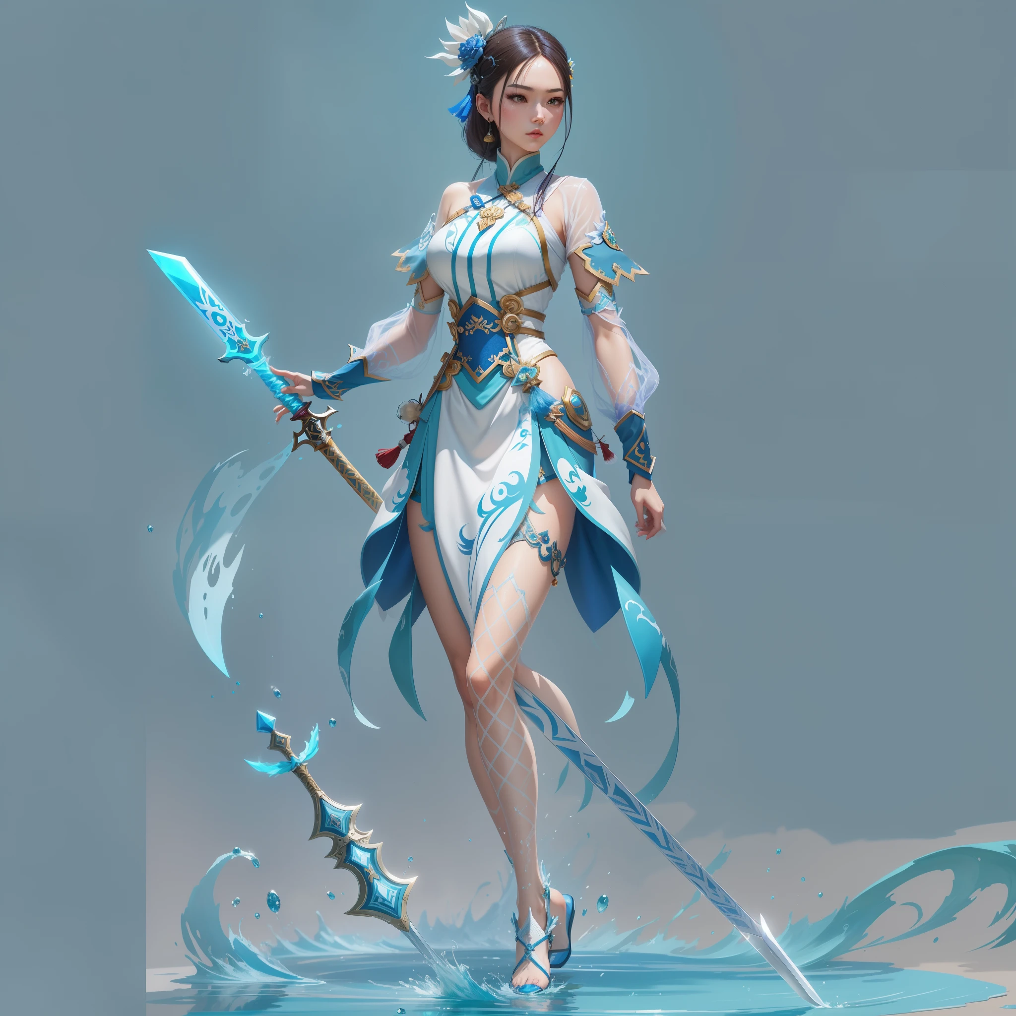 Close-up of a tall woman in her 30s, red eyes and black hair, Dressed in a red and black dress, queen of china, female swordsman, chinese princess, Standing in a Chinese temple, New clothing concept design, blade and soul style, full body character concept, Detailed character design, Inspired by Yang Jin, inspired by trees, Moon themed clothing, Gold set, Inspired by Zhu Lian, Color concept art, Highly detailed character design, Highly detailed face, Inspired by Ai Xuan, Very detailed face, Unreal Engine rendering, final fantasy 14 style