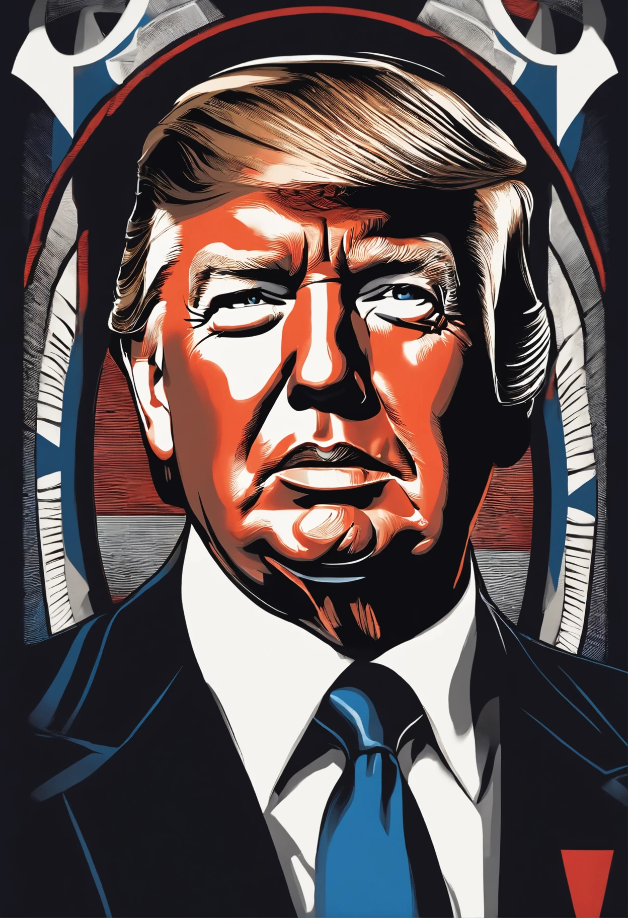 No centro, a stylized depiction of Donald Trump is presented in a confident and determined posture, with its characteristic distinctive hairstyle. The figure is framed by a clean, neutral background, highlighting Trump's imposing presence.

Logo abaixo da figura, o texto "Trump Next Year" is displayed in a modern, readable font, complementing Trump's image with elegance. A subtle forward-pointing arrow is incorporated into the design, symbolizing optimism and progress towards the year ahead.

As cores utilizadas, um vermelho profundo, um branco limpo e um azul intenso, evoke feelings of confidence and patriotism, Aligning with the political theme. O design, simples e sem excessos de detalhes, garante a facilidade de reconhecimento em diferentes contextos e escalas.